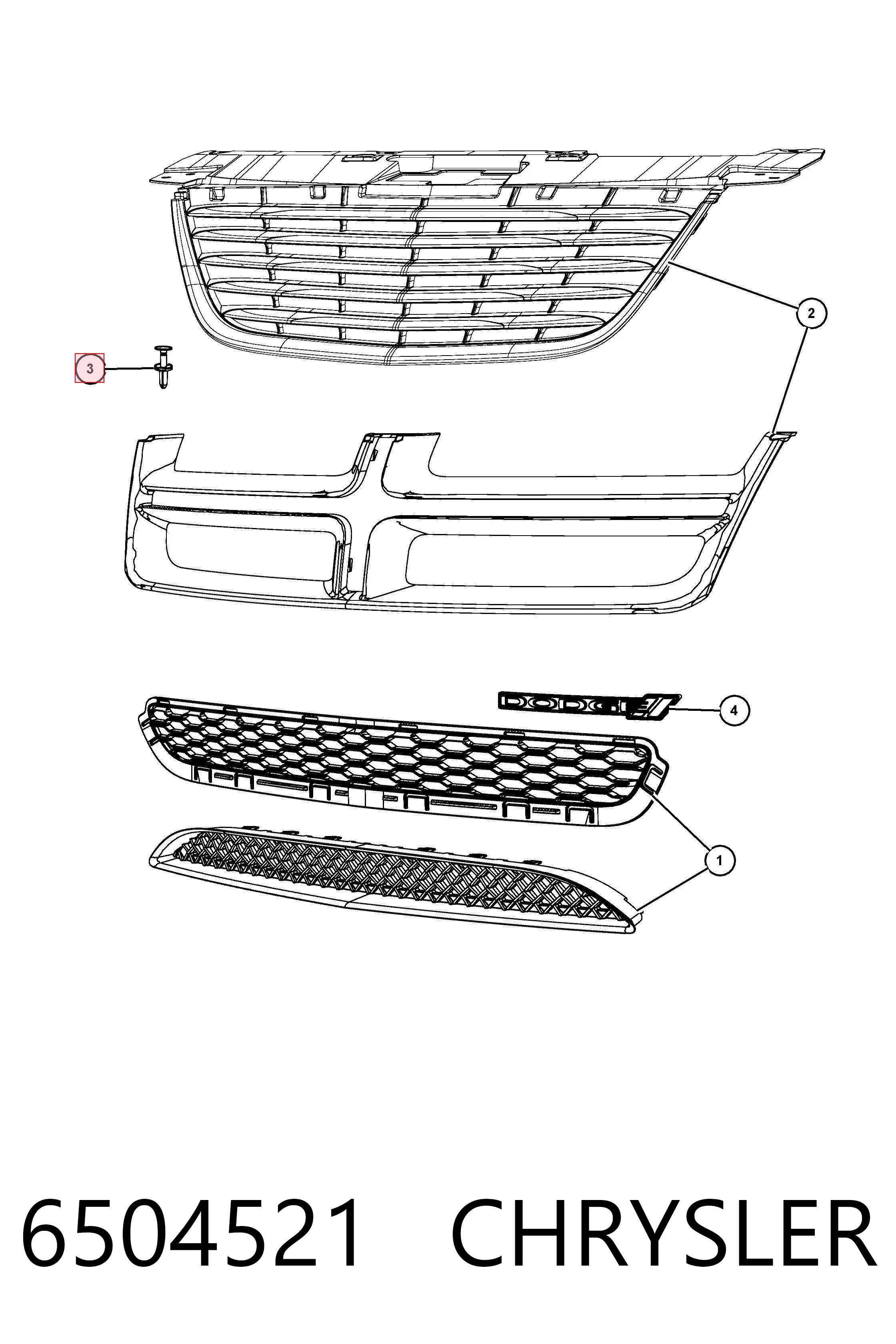 6504521 Chrysler Кліпса бампера переднього