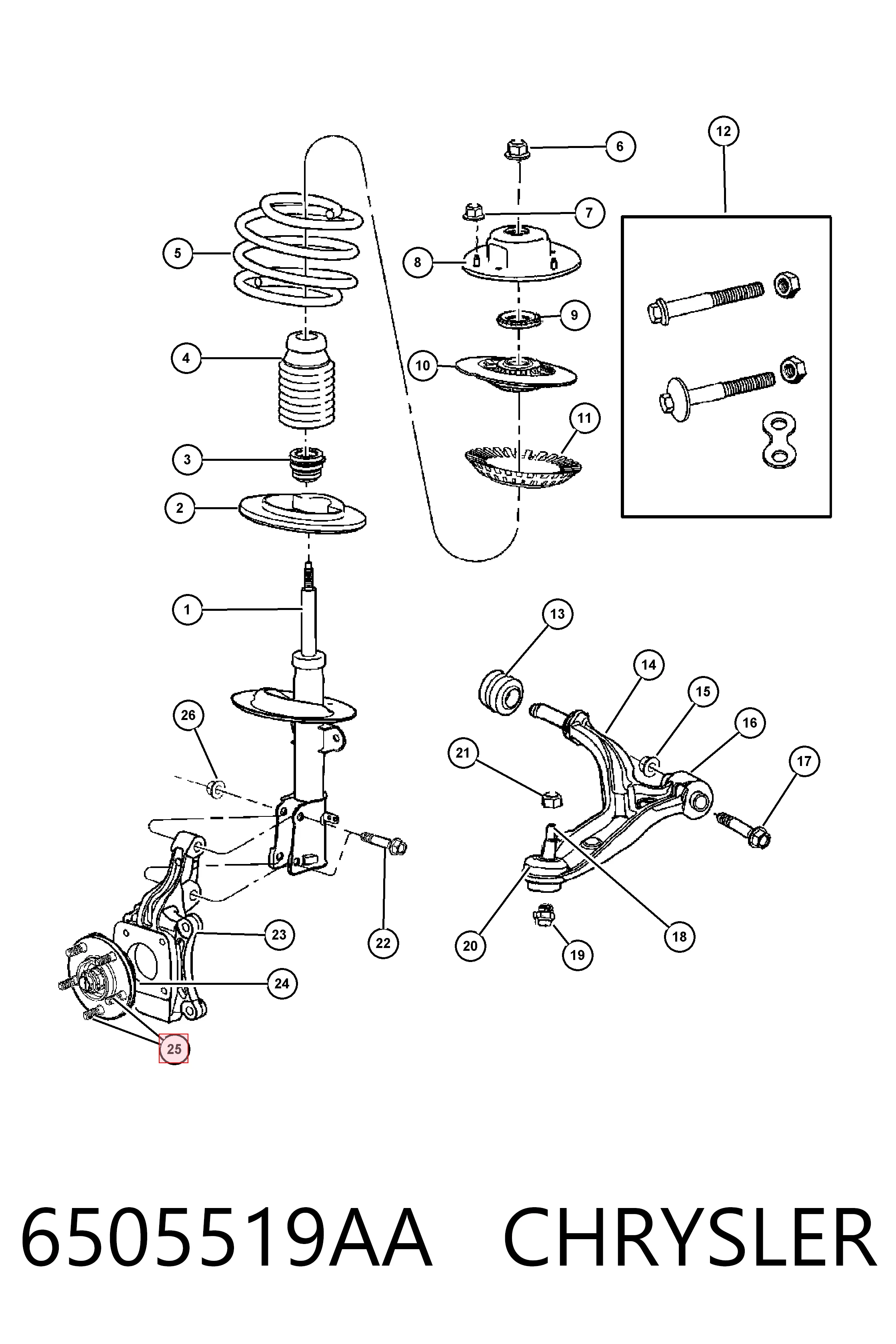 6502311 Fiat/Alfa/Lancia Шпилька маточини колеса задня