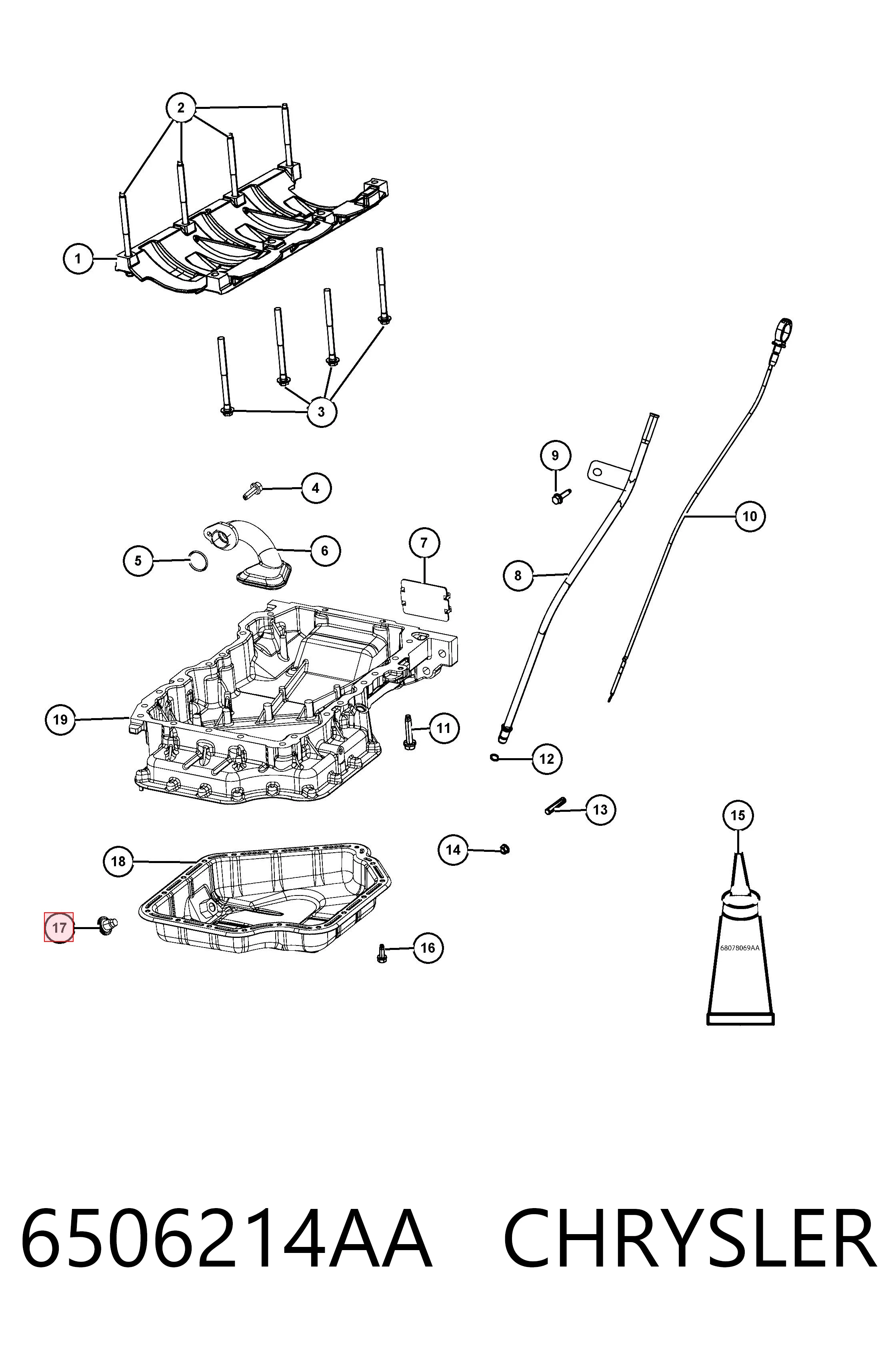 6506214AA Chrysler Пробка піддона двигуна