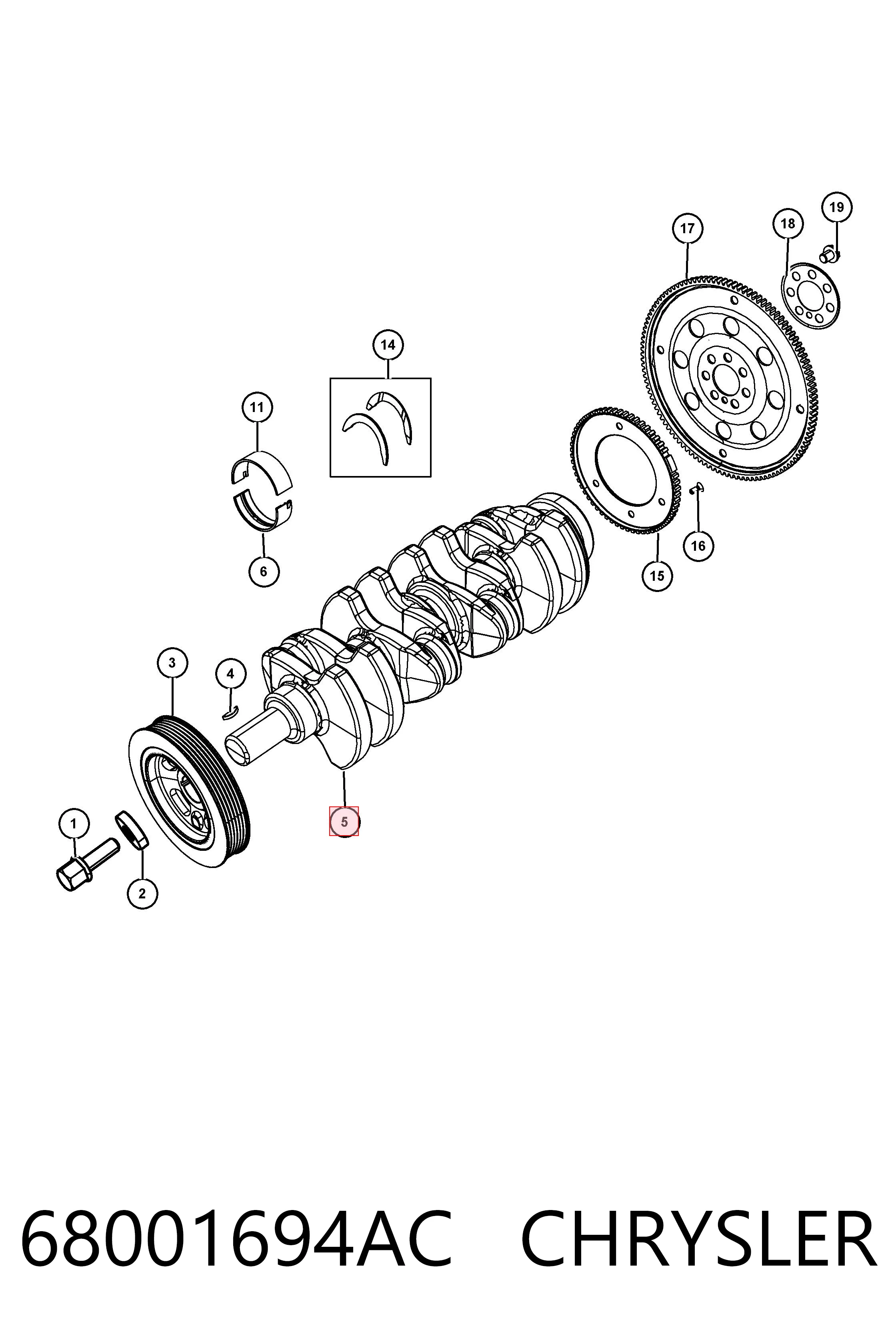 Купити K04884563AC Fiat/Alfa/Lancia Колінвал