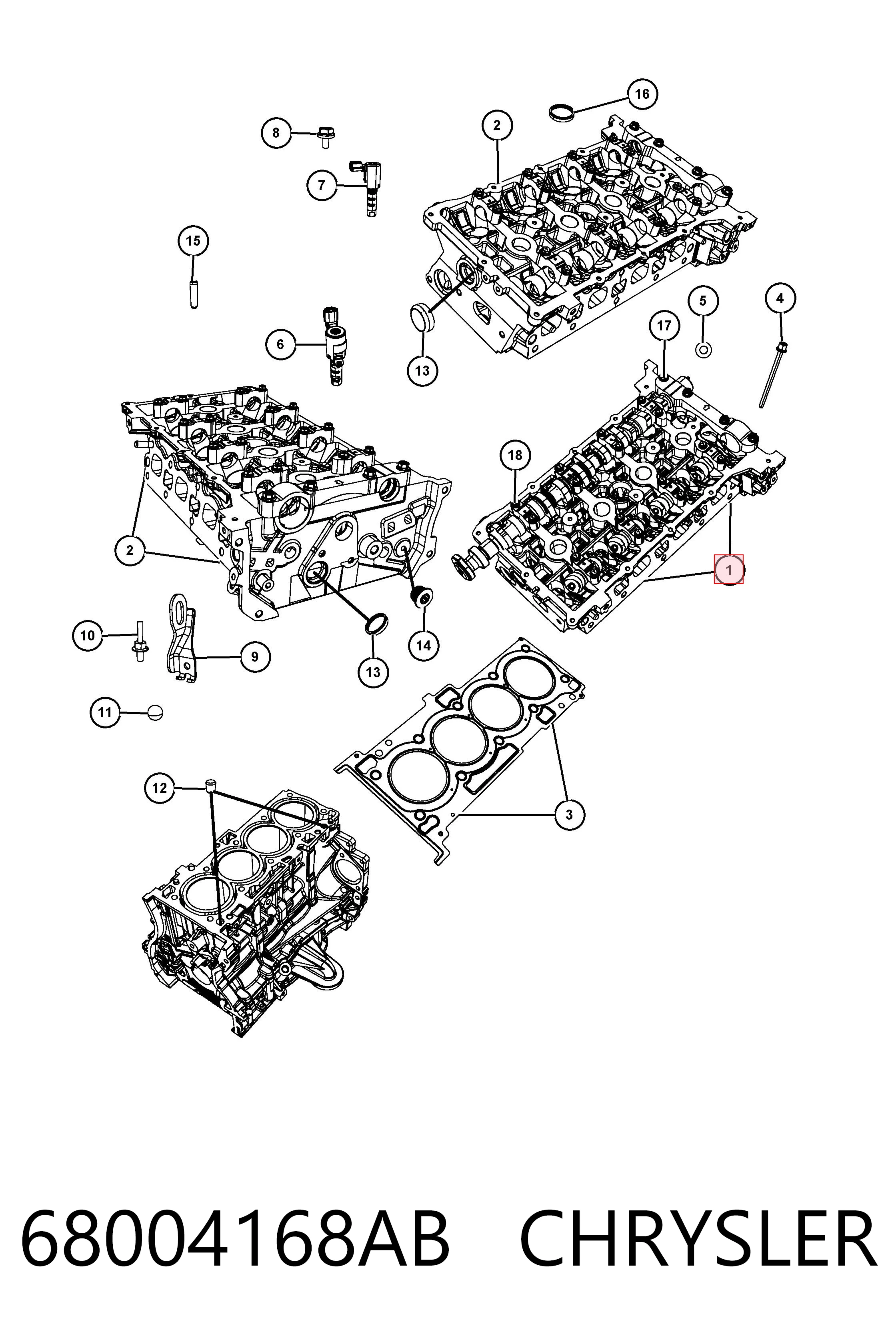 Купити K68004168AI Fiat/Alfa/Lancia Головка блоку