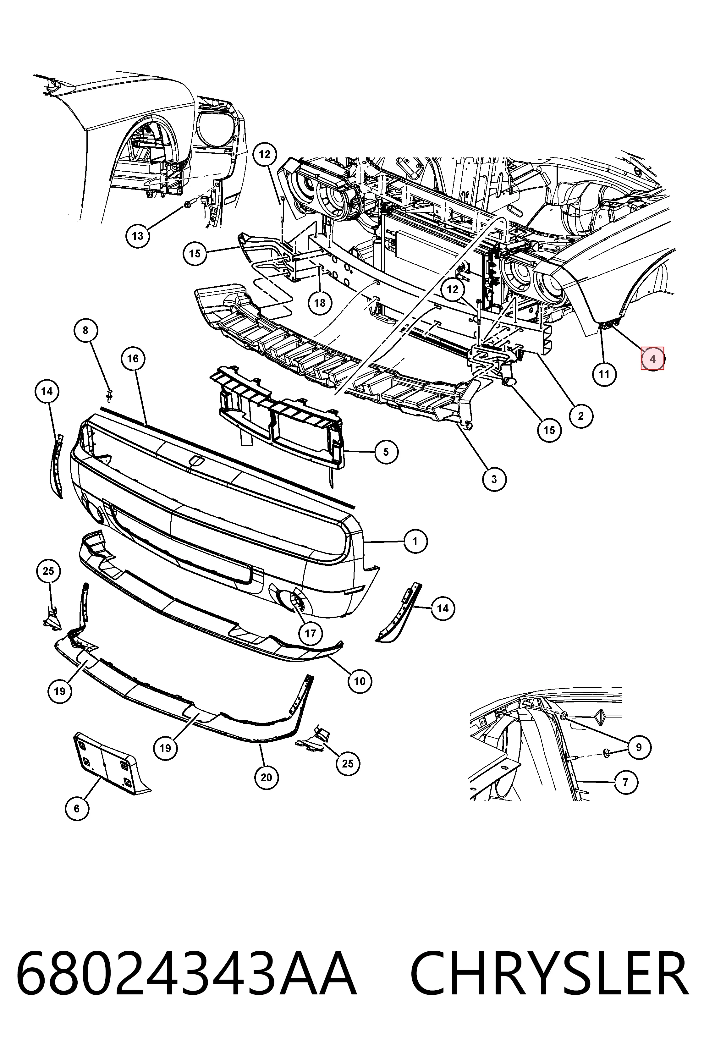 Кріплення бампера KLARKSONAS PDG44401L ціна, від 14.87 USD