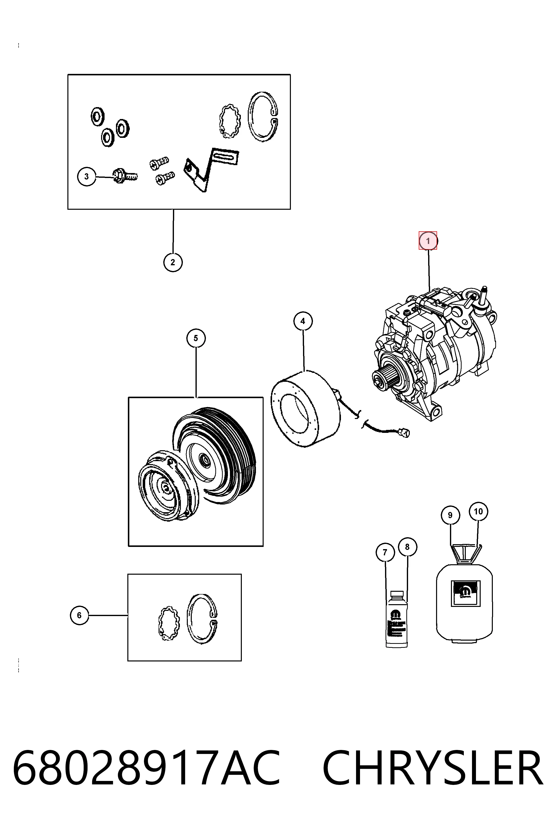 68028917AC Chrysler Компресор холодоагенту