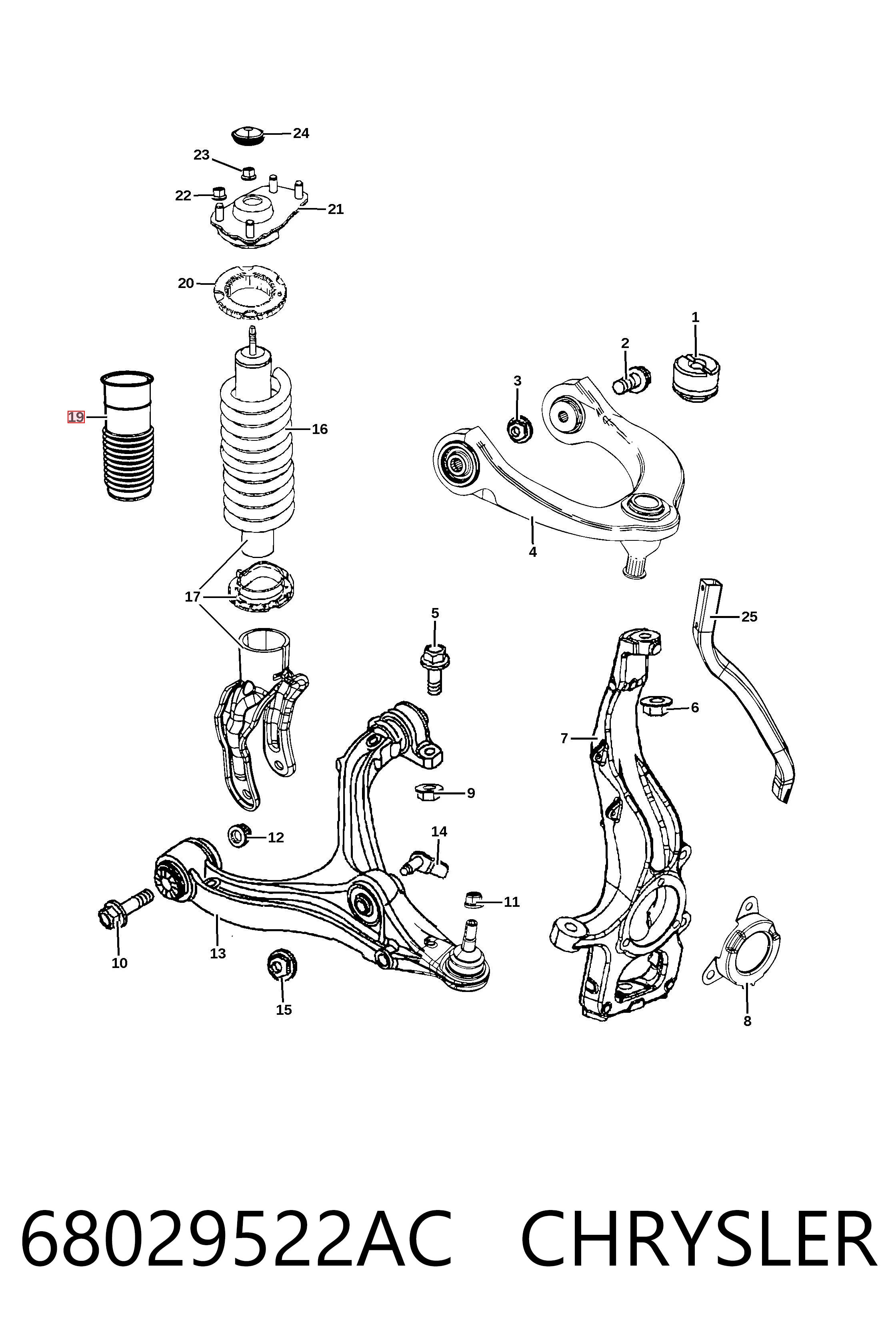 K68029522AC Fiat/Alfa/Lancia Відбійник + пильовик амортизатора переднього