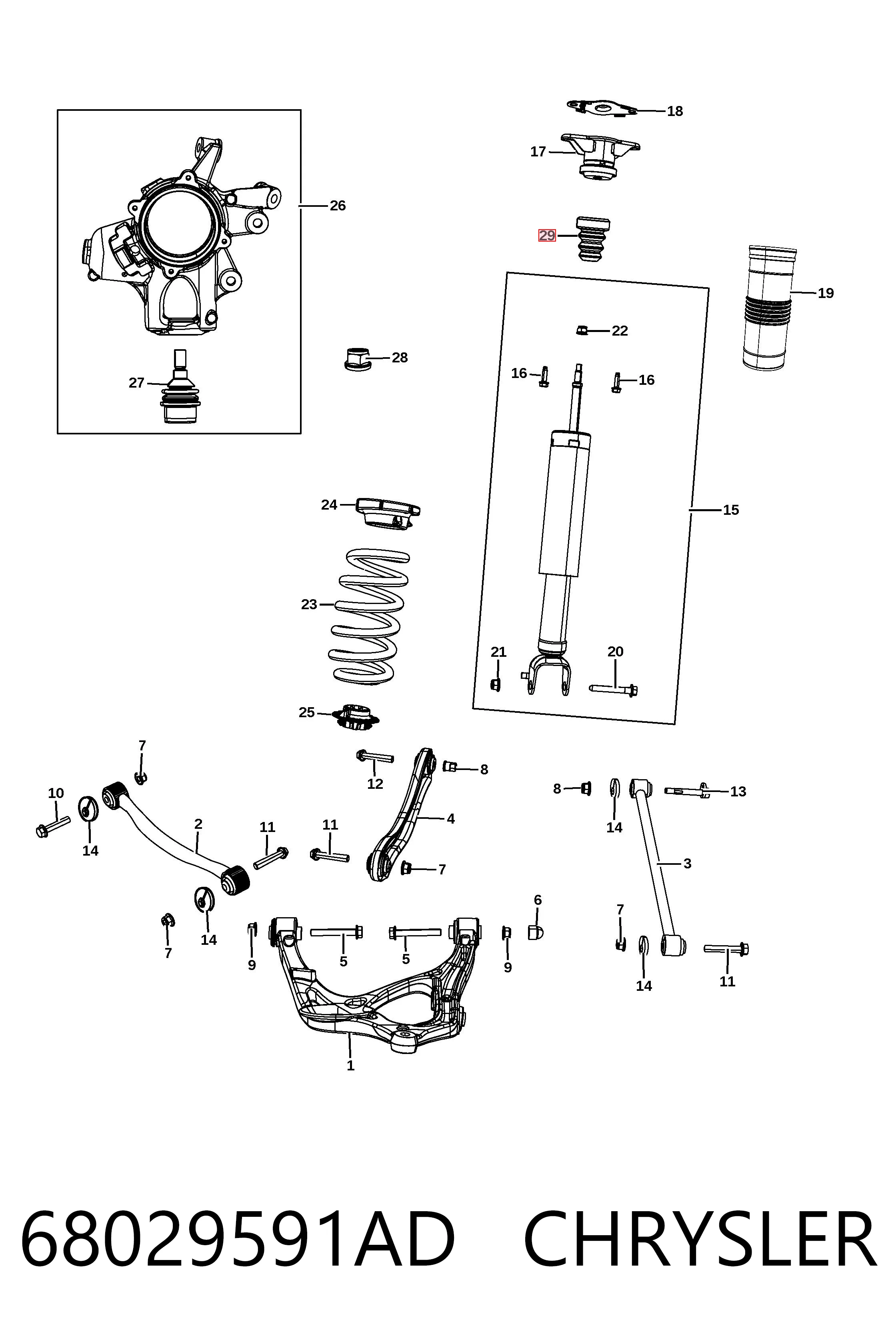 68029591AD Chrysler Опора амортизатора