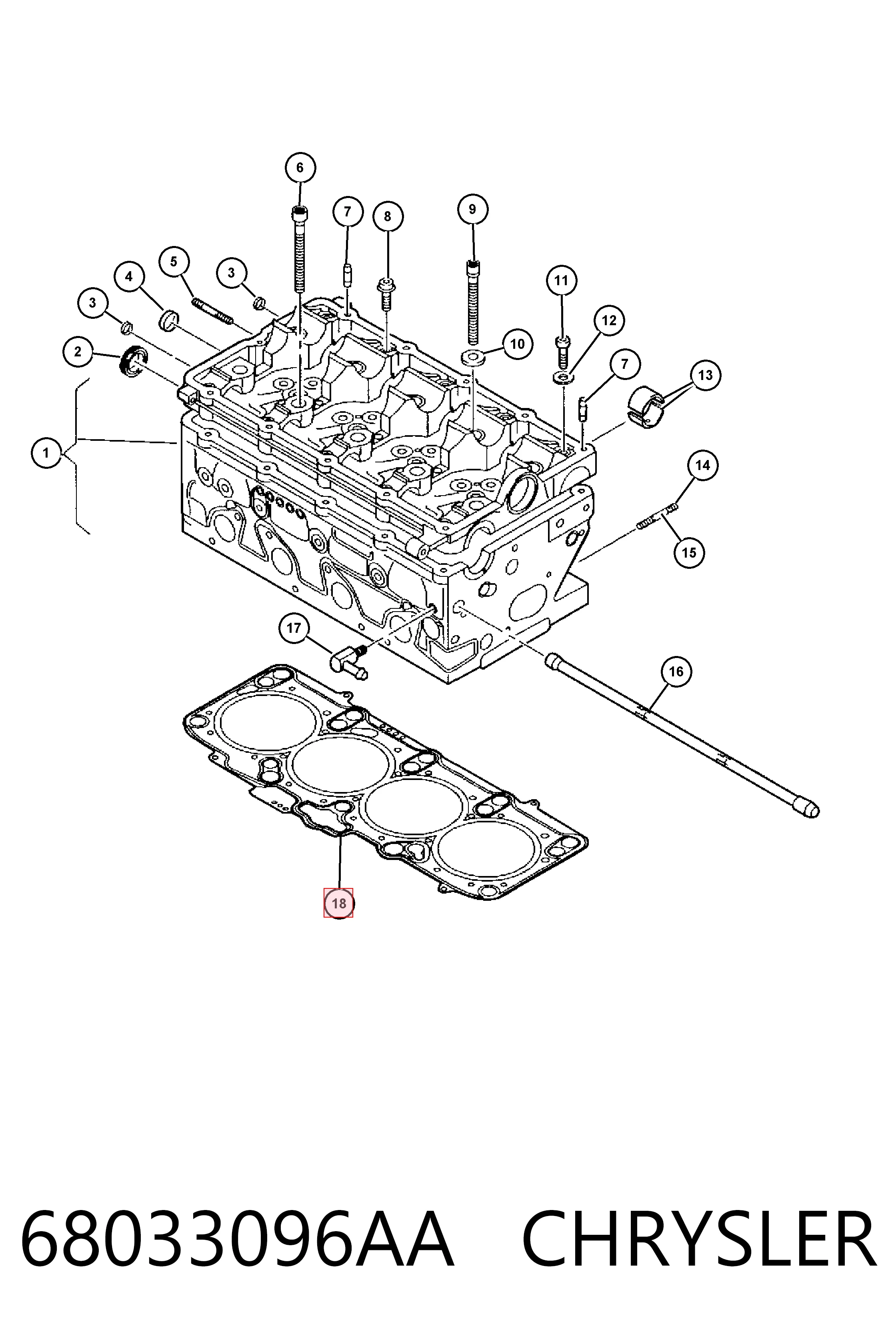 Прокладка ГБЦ Fiat/Alfa/Lancia K68033096AA ціна, від 35.79 USD