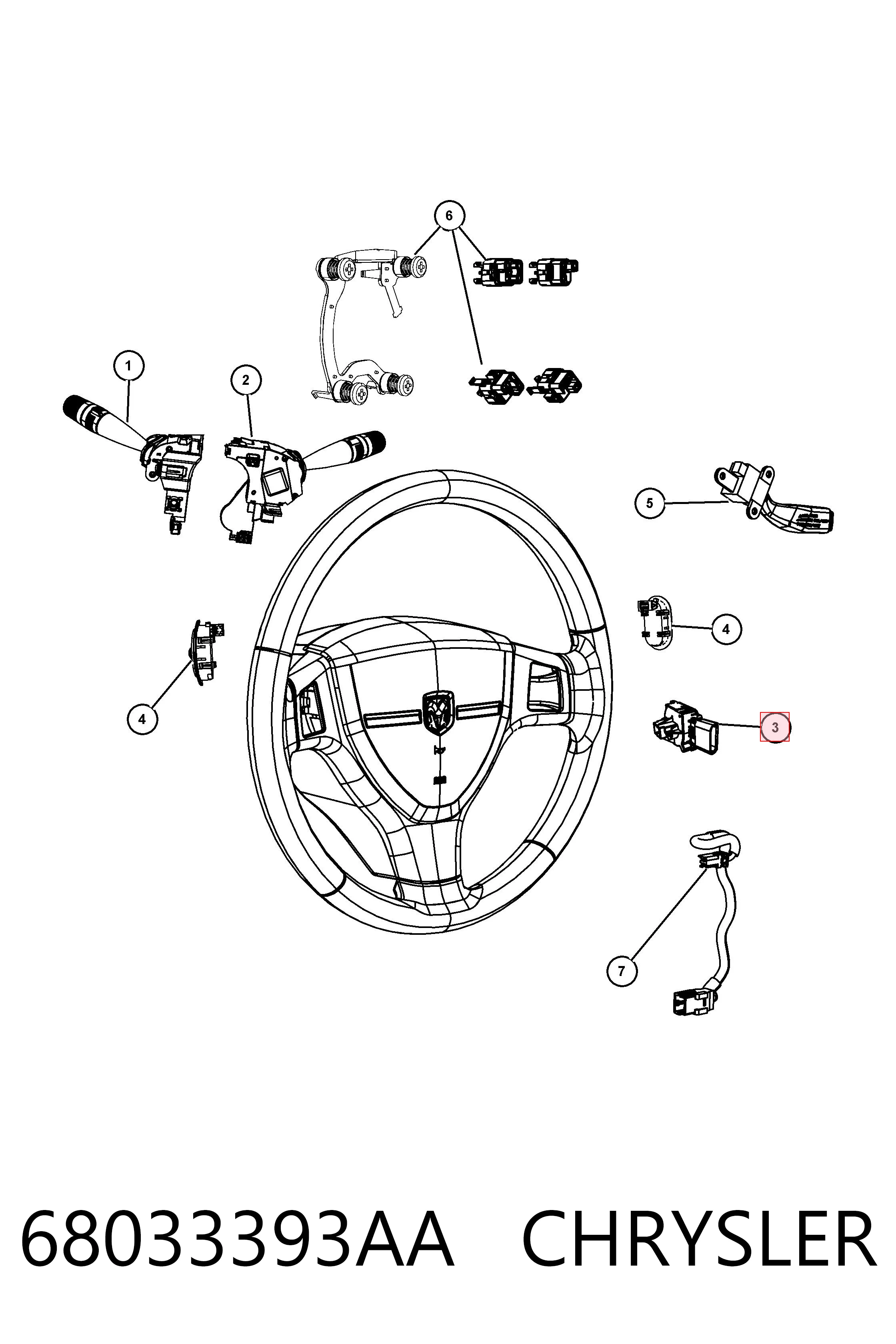 68033393AA Chrysler Контактна група замка