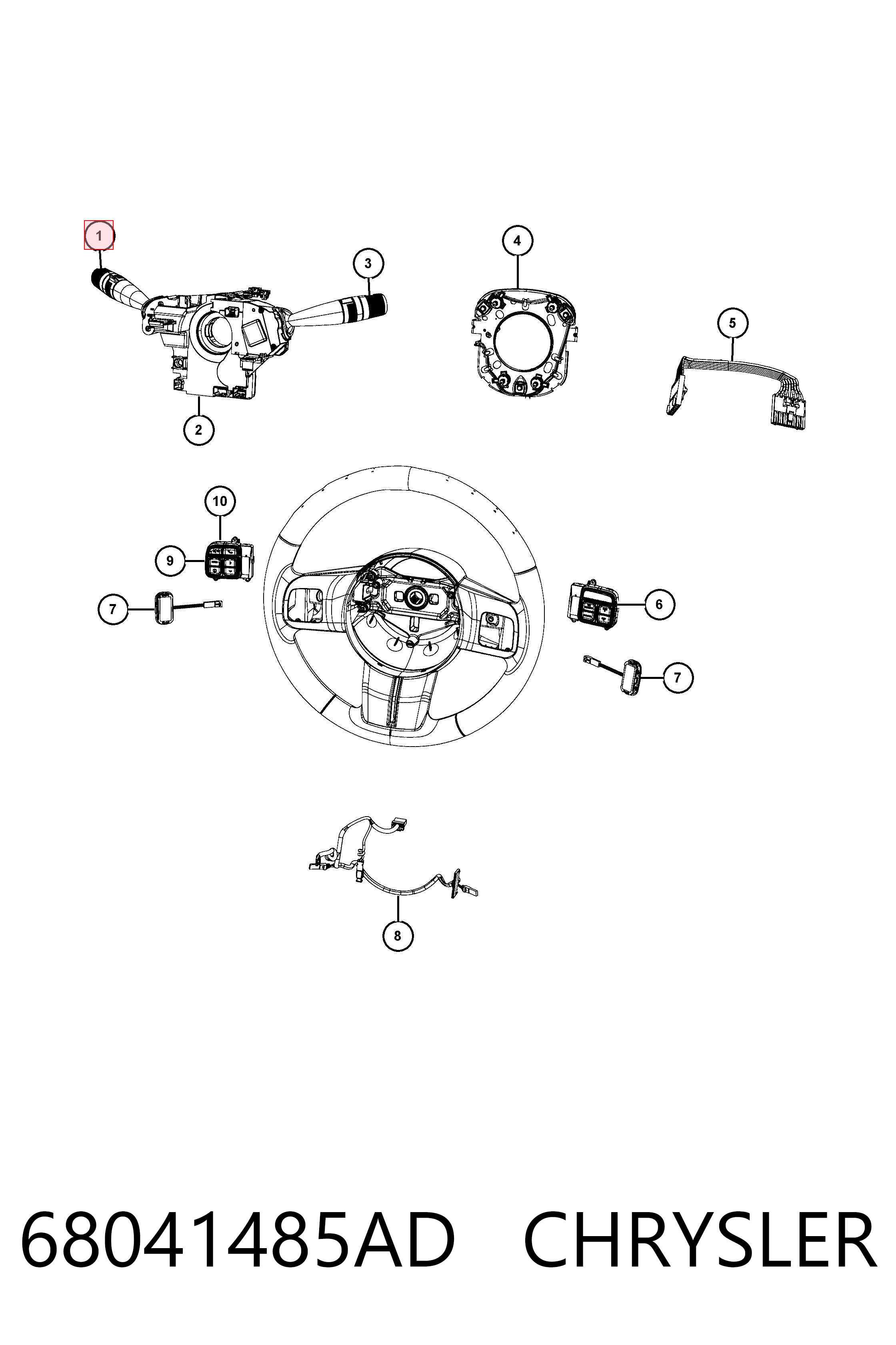 68041485AD Chrysler Перемикач підрульовий, лівий