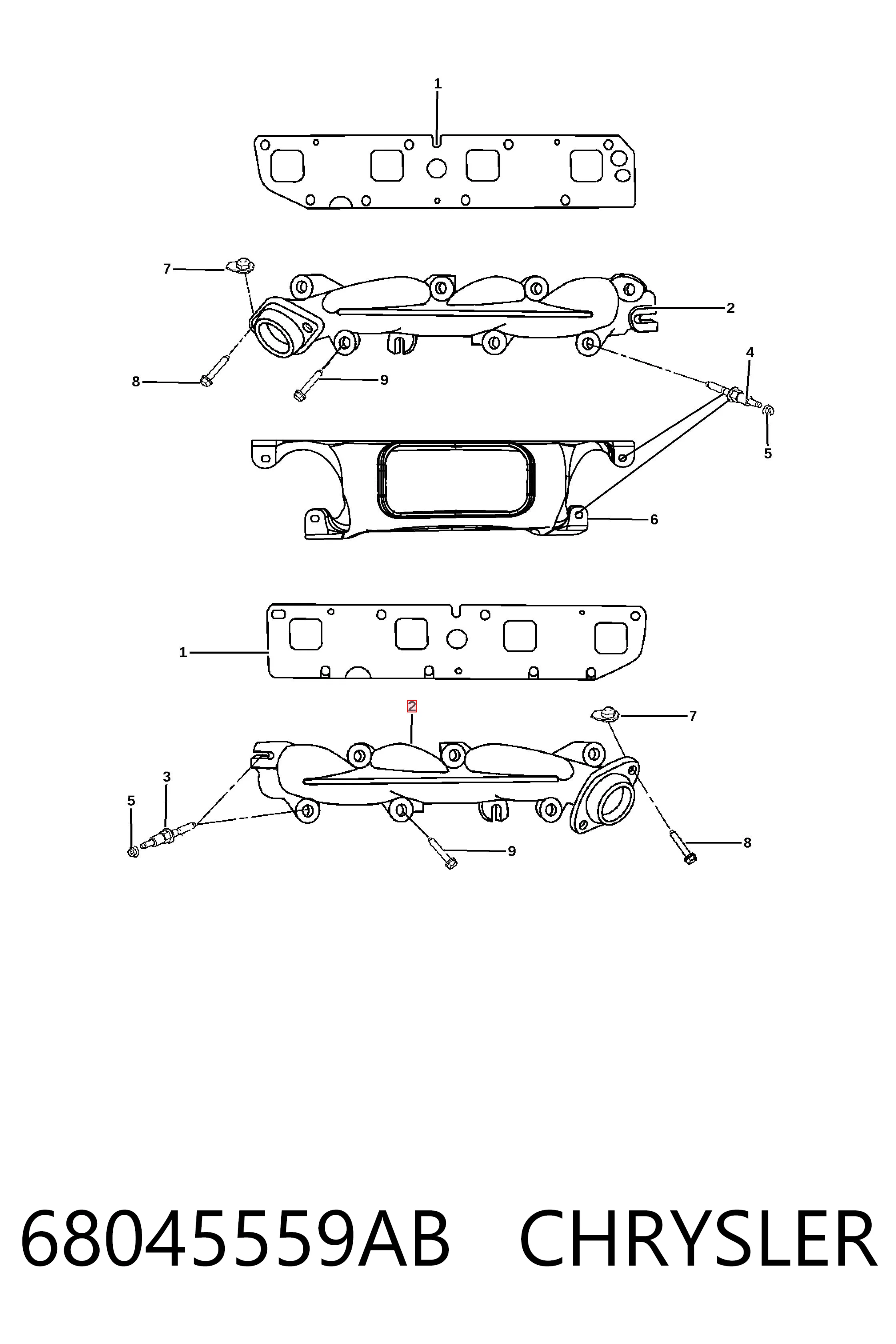 K68045559BA Fiat/Alfa/Lancia Колектор випускний, лівий