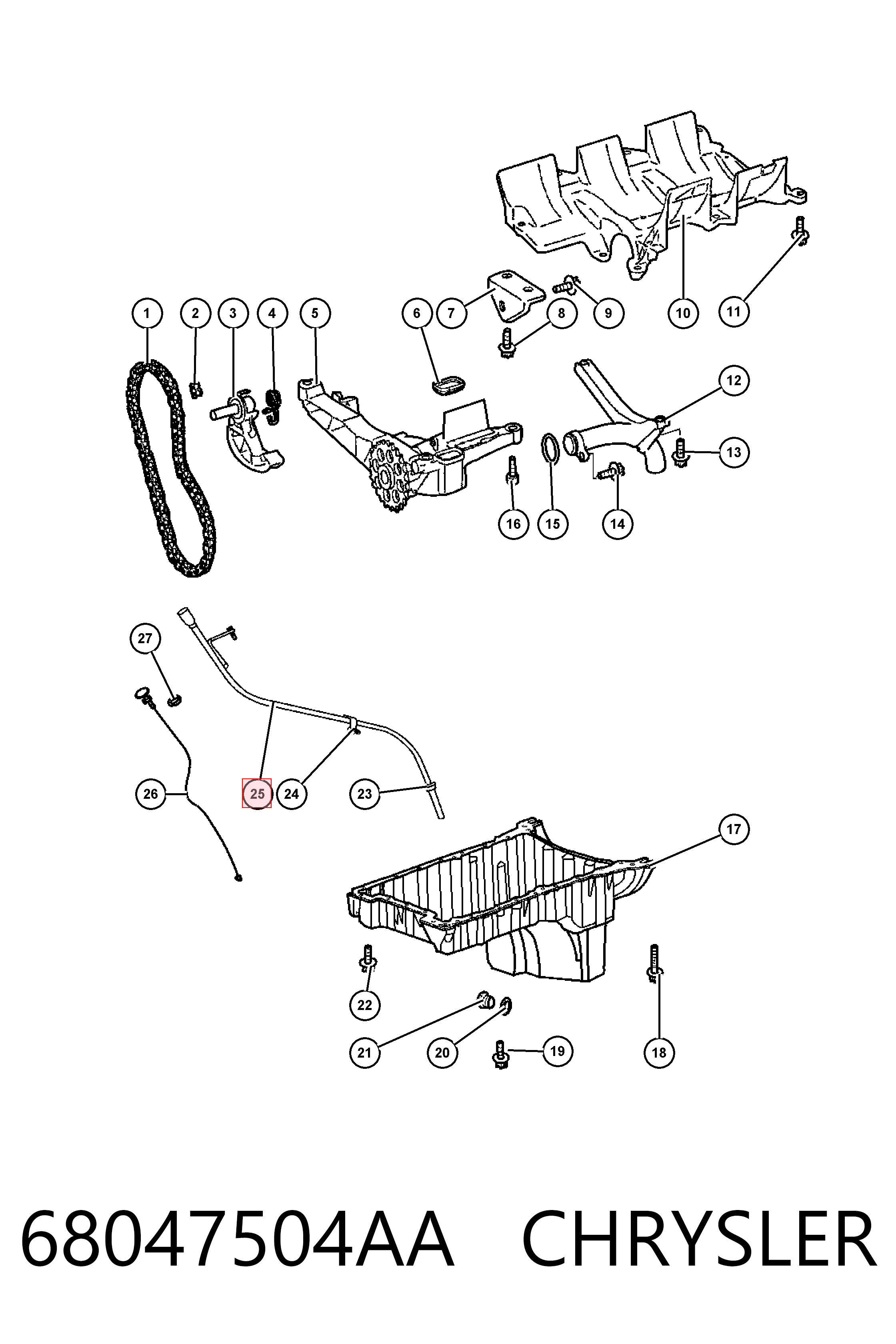 K05175805AA Fiat/Alfa/Lancia Направляюча щупа-індикатора рівня масла в двигуні