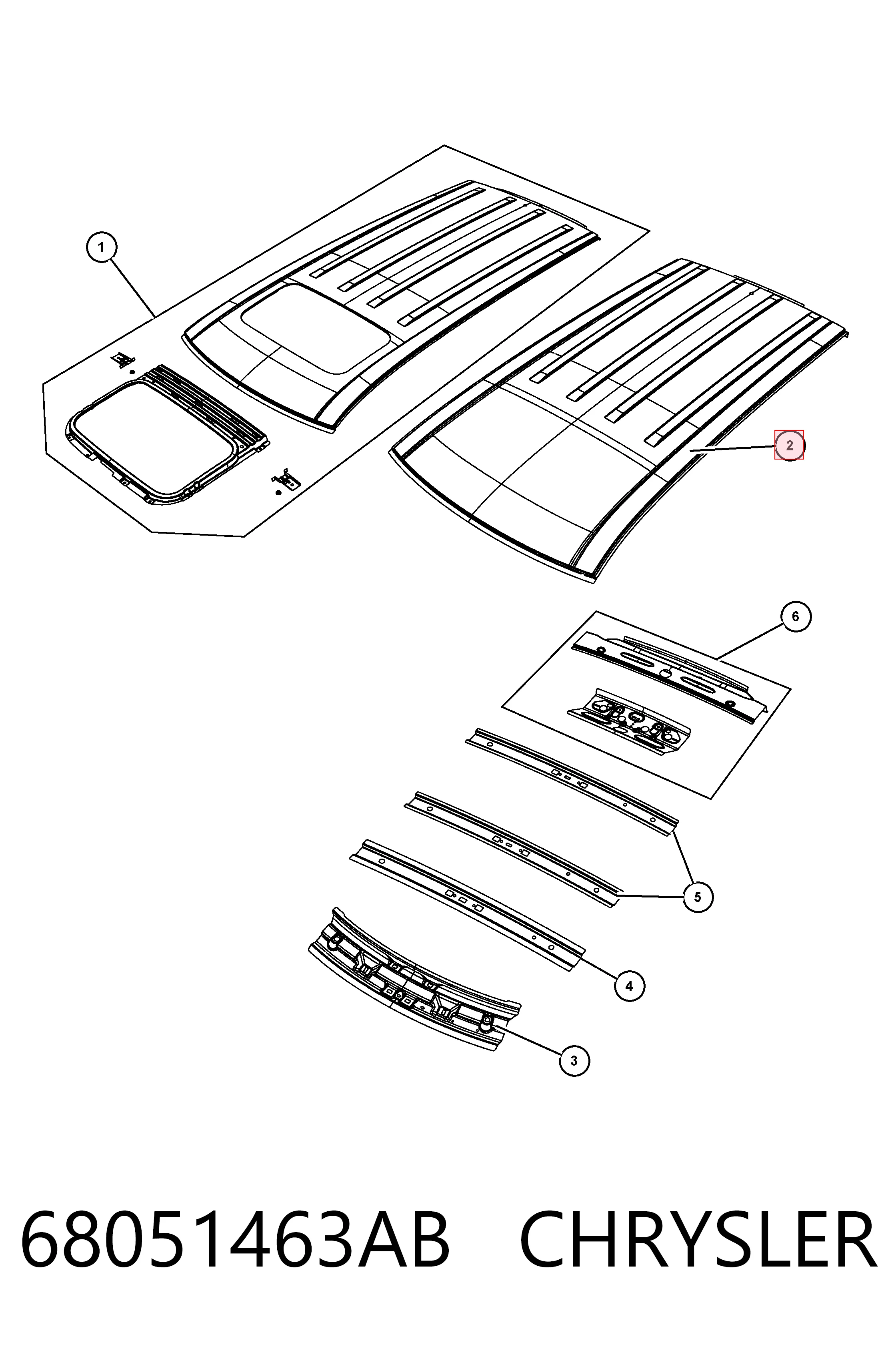 K68051463AA Fiat/Alfa/Lancia Дах кабіни (кузова)