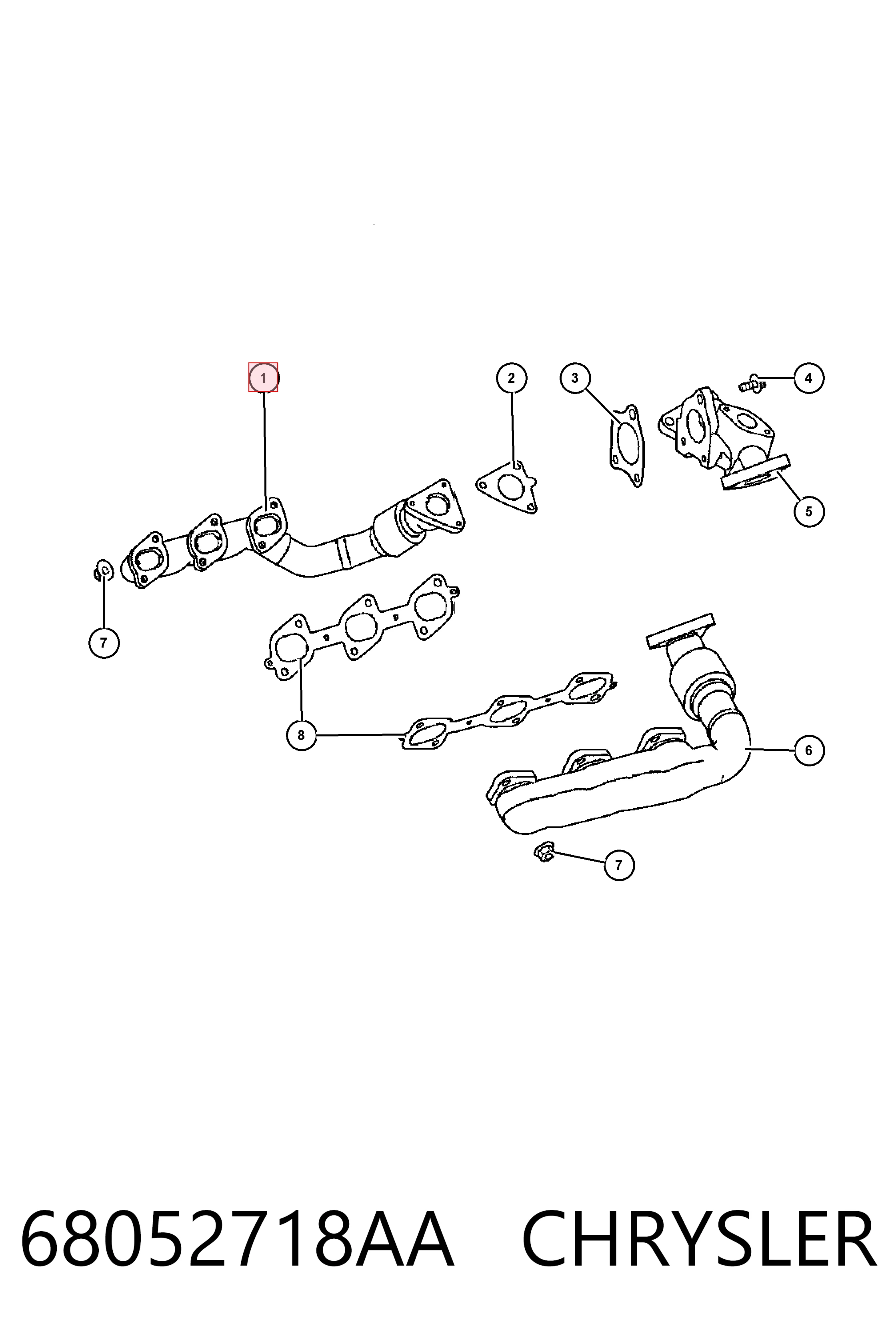 K05175746AA Fiat/Alfa/Lancia Колектор випускний, правий