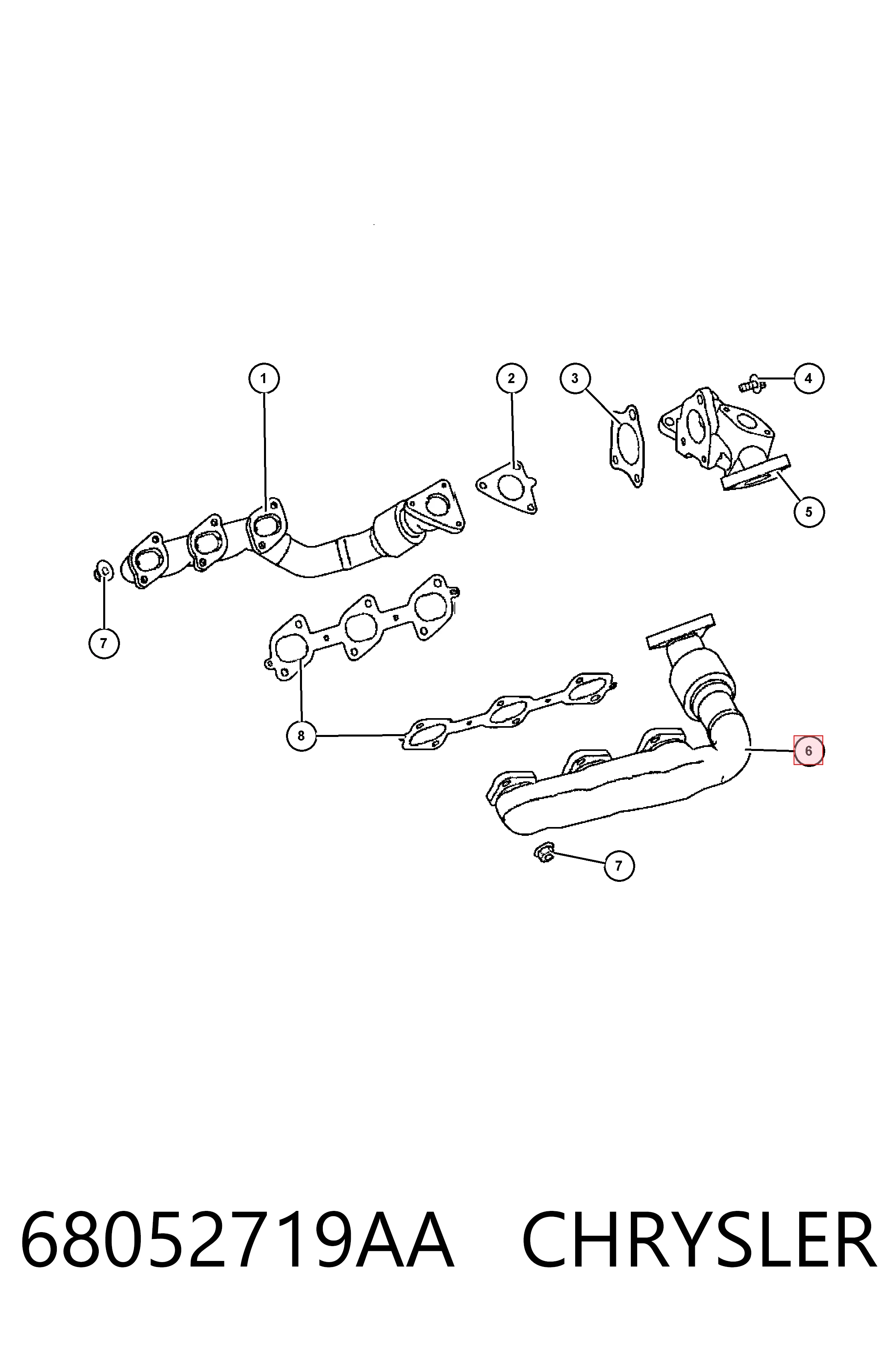 Колектор випускний, лівий Fiat/Alfa/Lancia K05175747AA