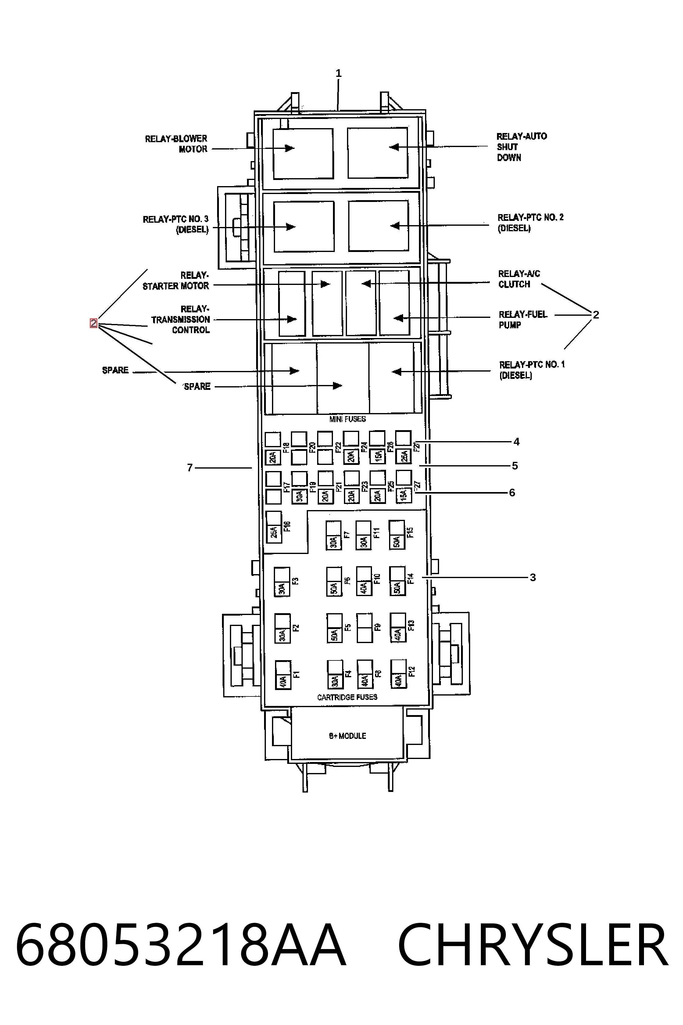 68053218AA Chrysler Реле вентилятора