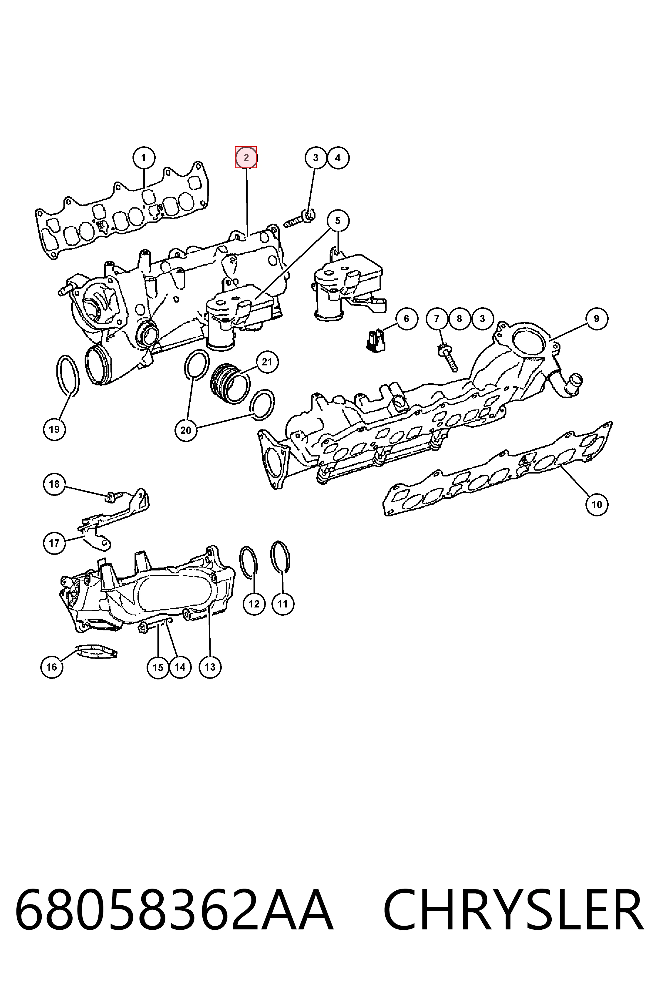 K05175642AA Fiat/Alfa/Lancia Колектор впускний, правий