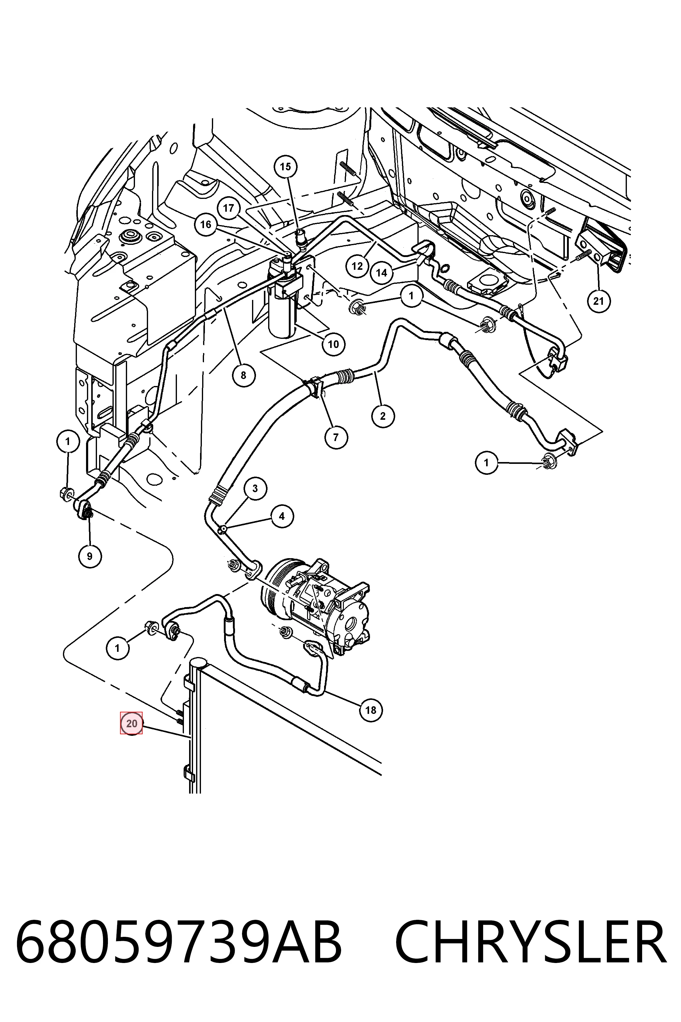 68059739AB Chrysler Конденсатор