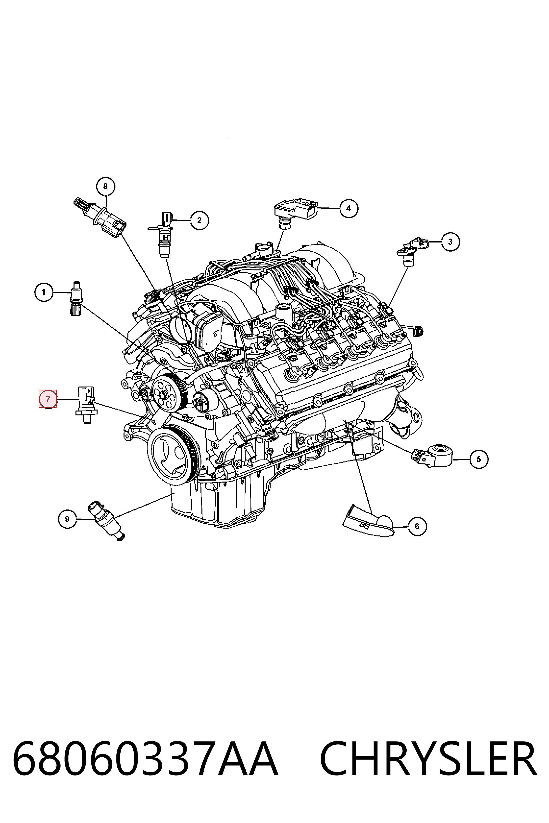 68060337AA Chrysler Датчик показника тиску масла