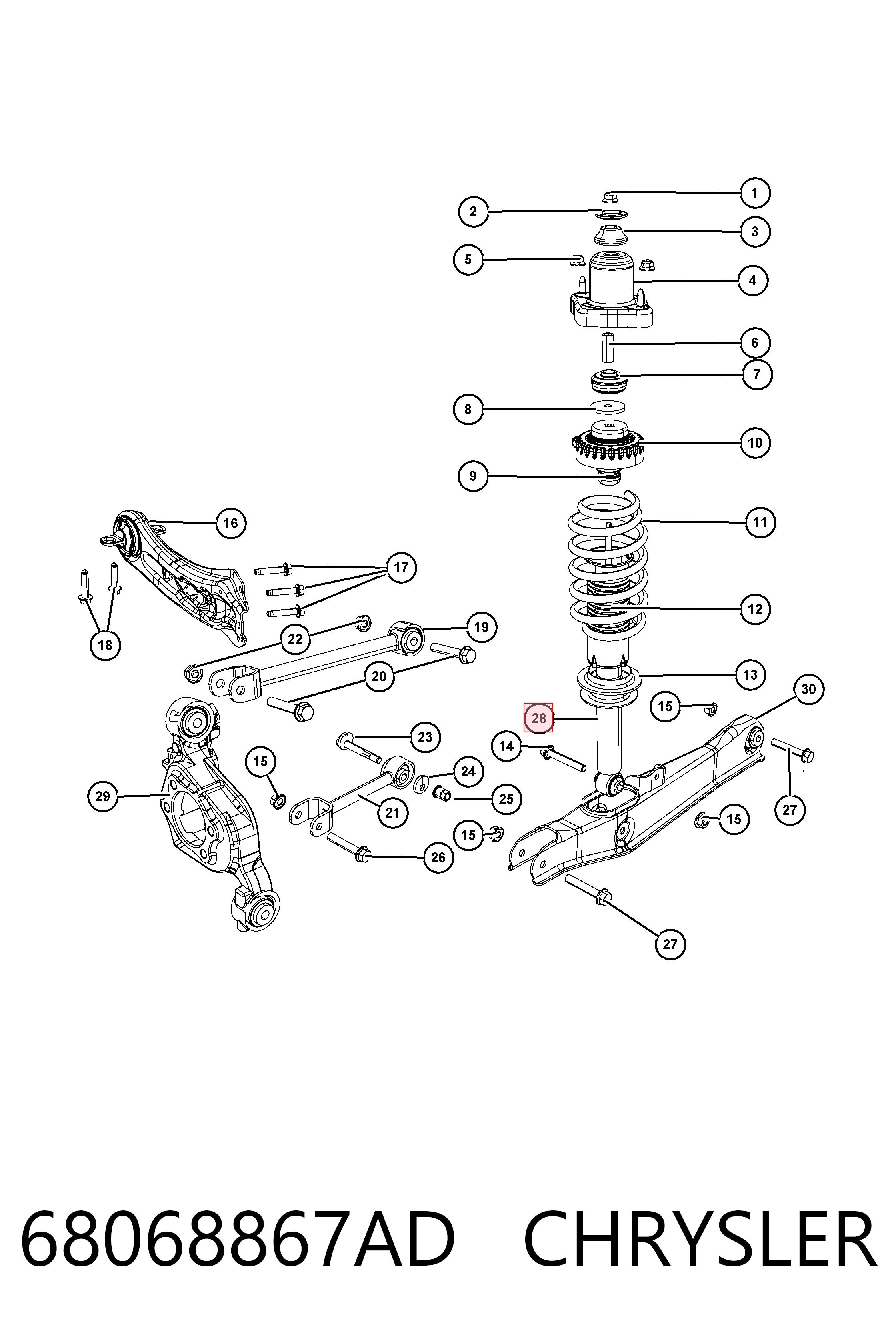 68068867AD Chrysler Амортизатори задні