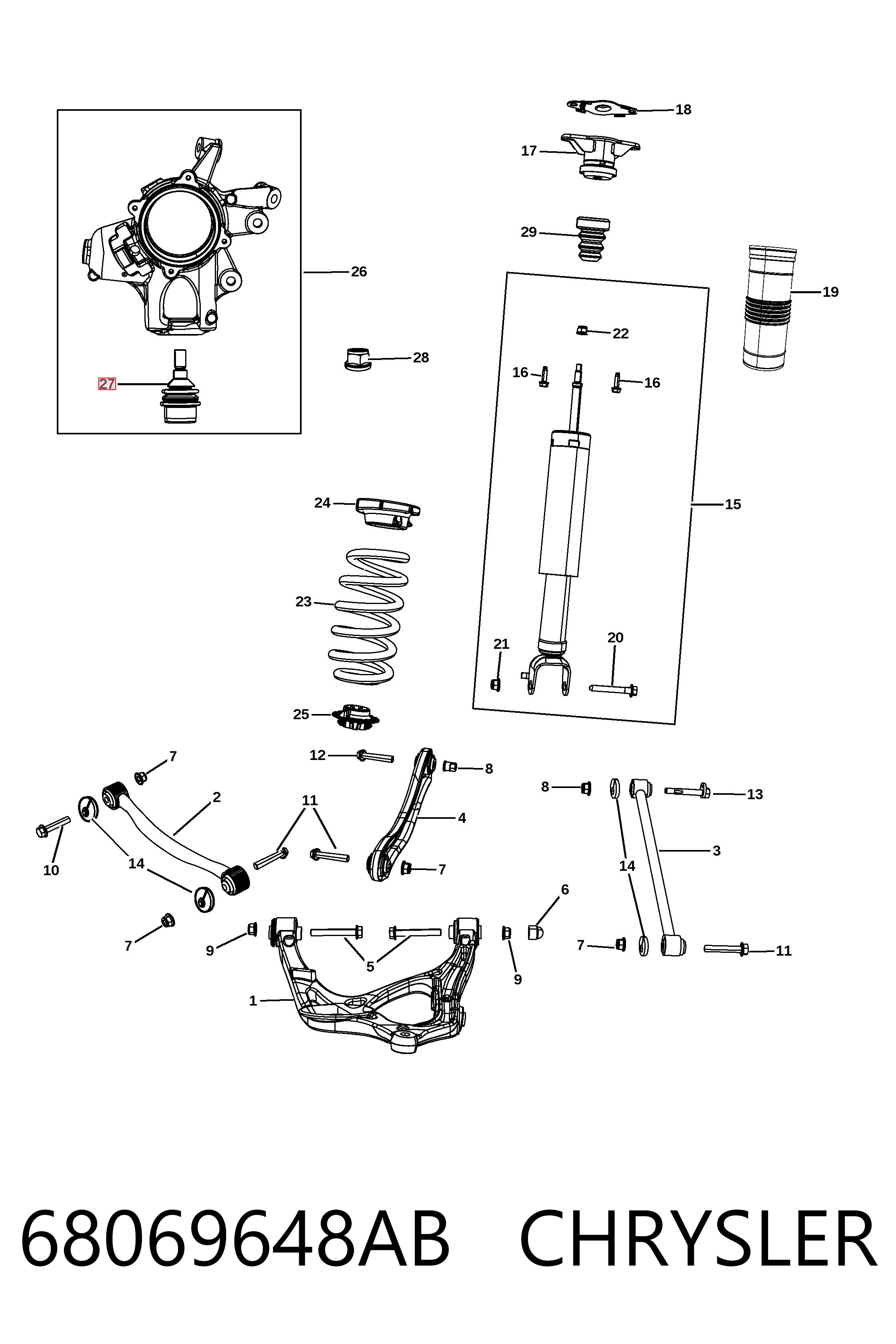 68069648AB Chrysler Кульові на авто