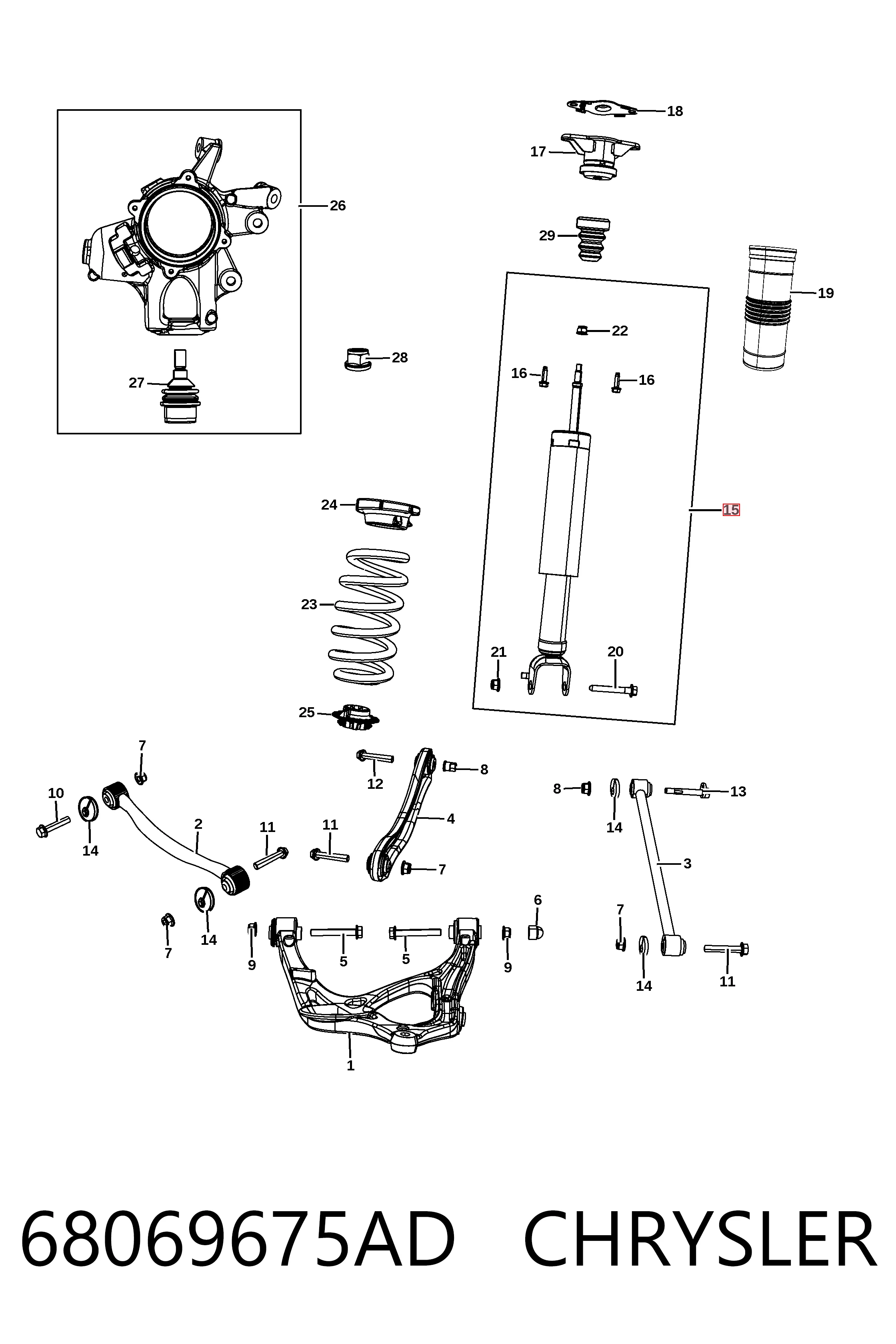 68069675AD Chrysler Амортизатори задні