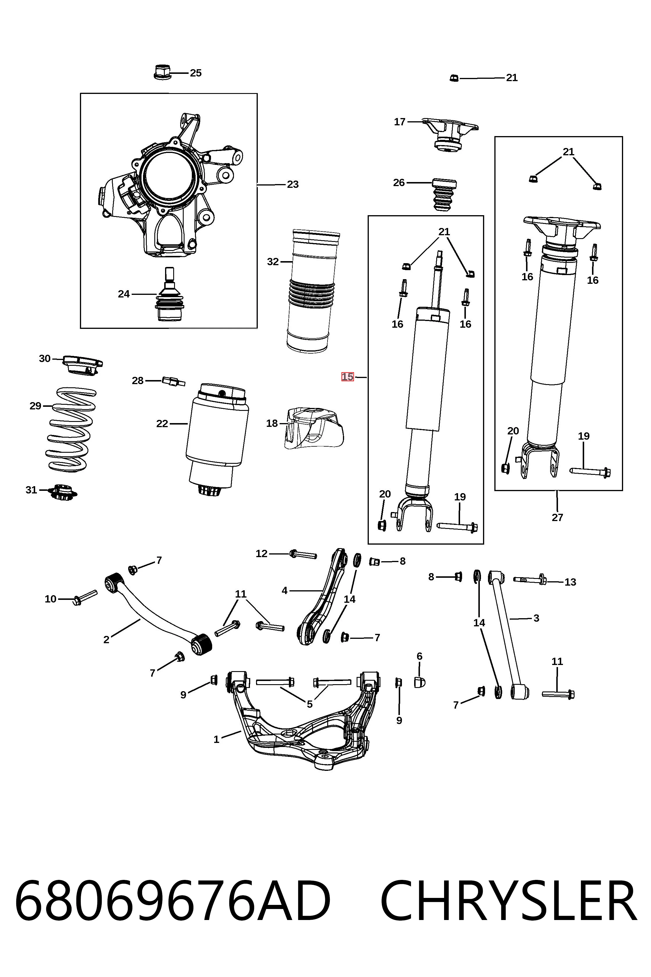 68069676AD Chrysler Амортизатори задні