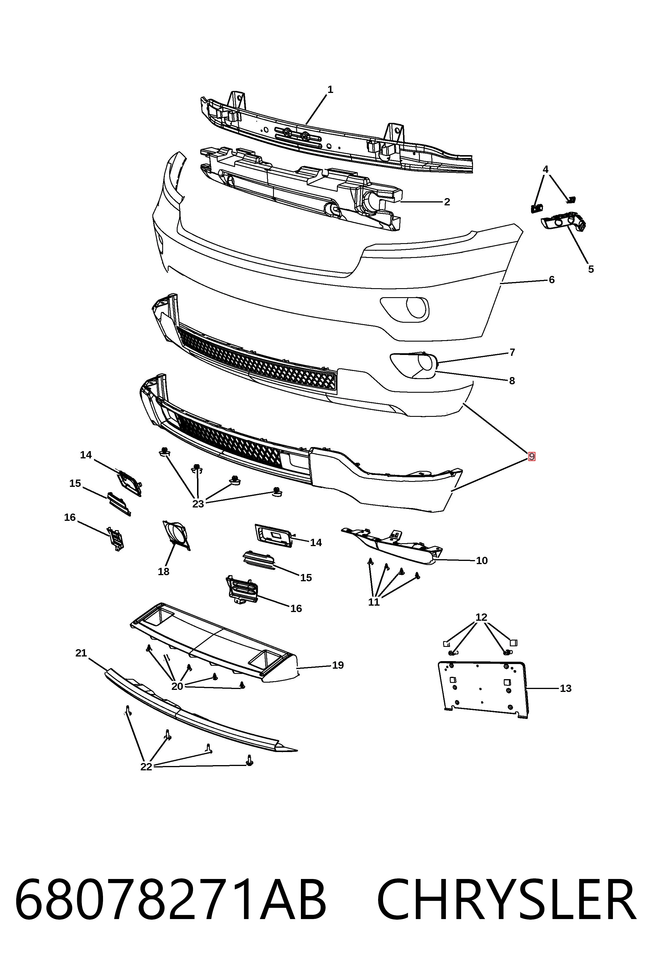 Бампер передній, нижня частина Fiat/Alfa/Lancia K68078271AB ціна, від 82.65 USD