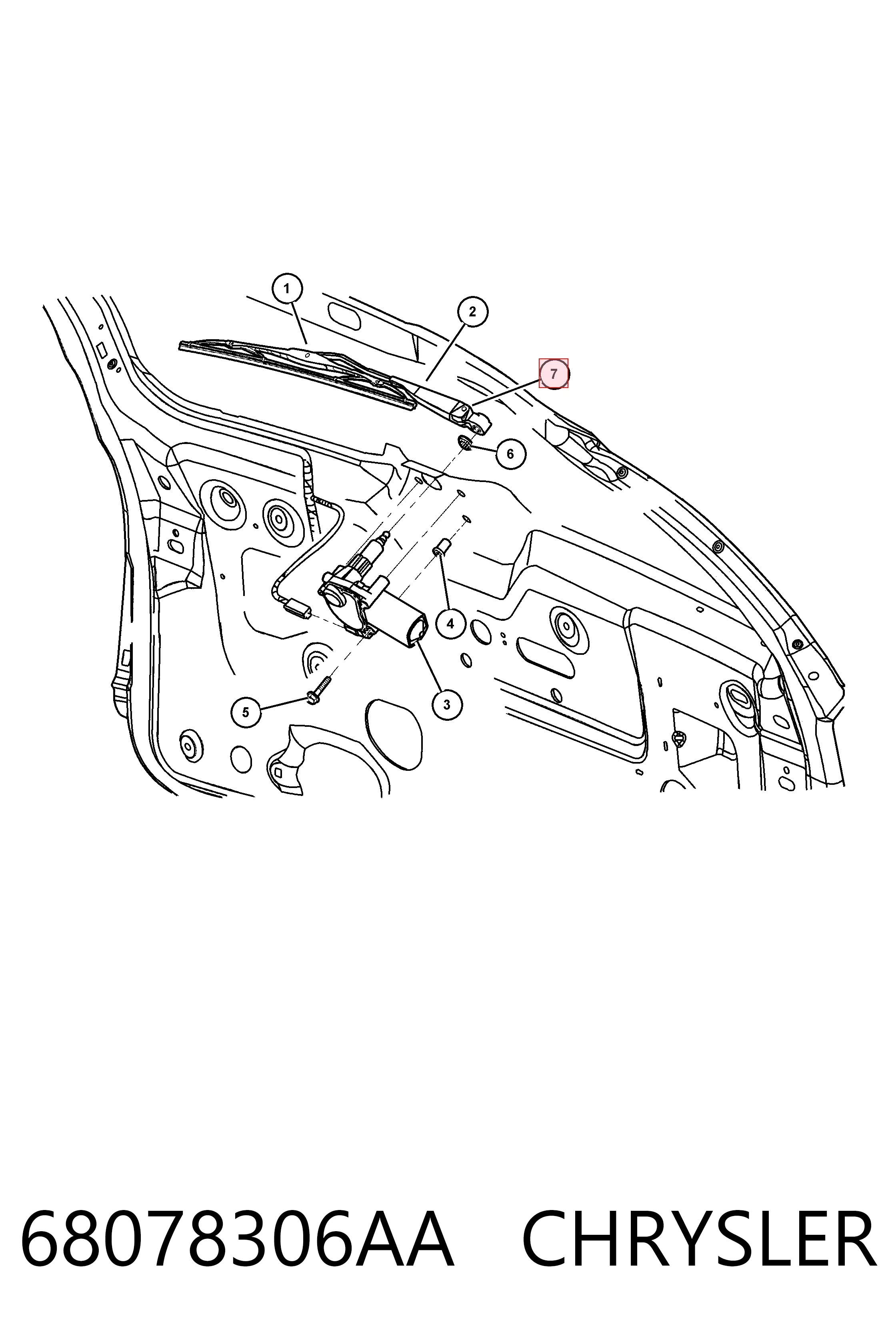 Важіль-поводок склоочисника заднього скла Fiat/Alfa/Lancia K55077097AC