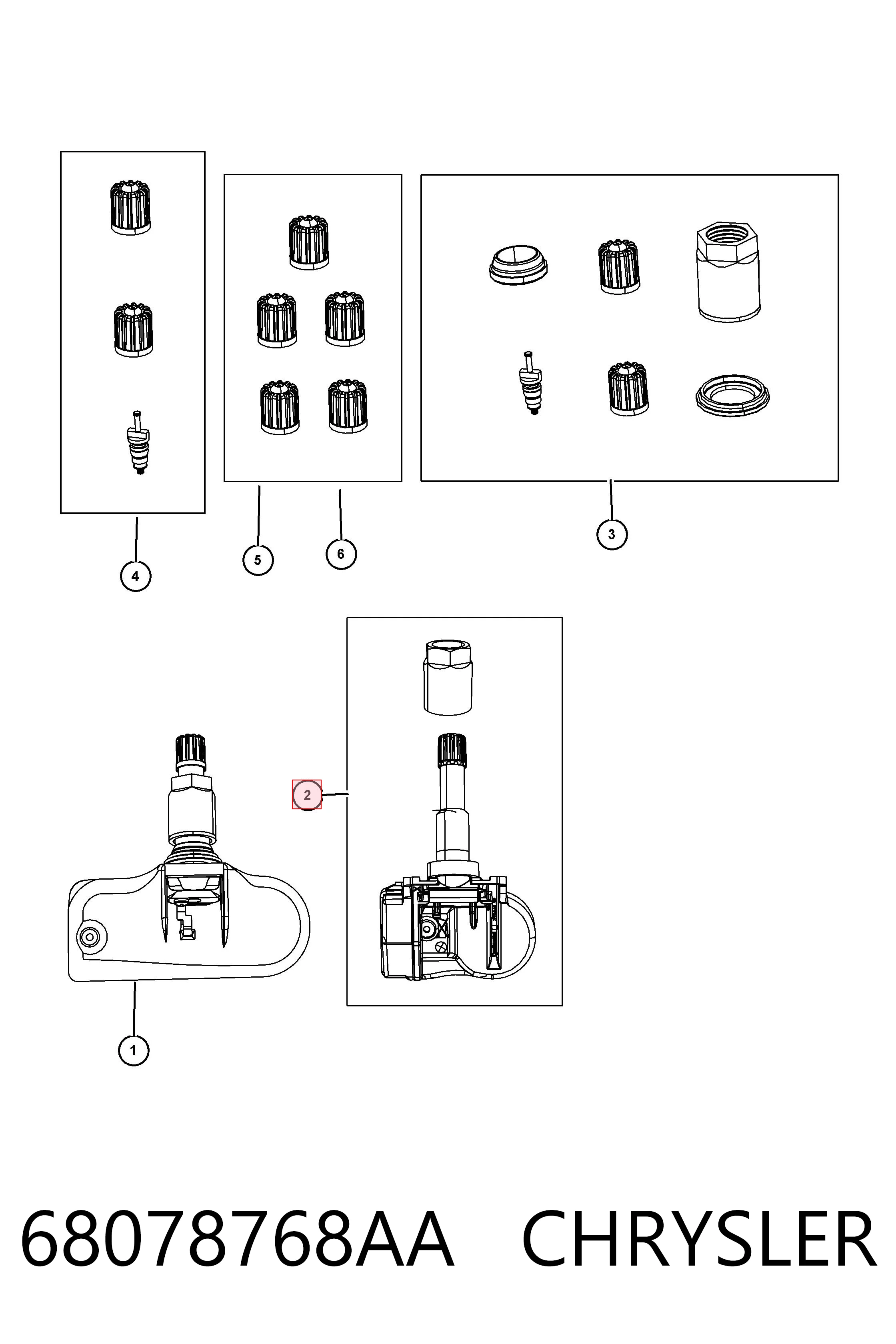 Датчик тиску в шинах K68001698AC Fiat/Alfa/Lancia