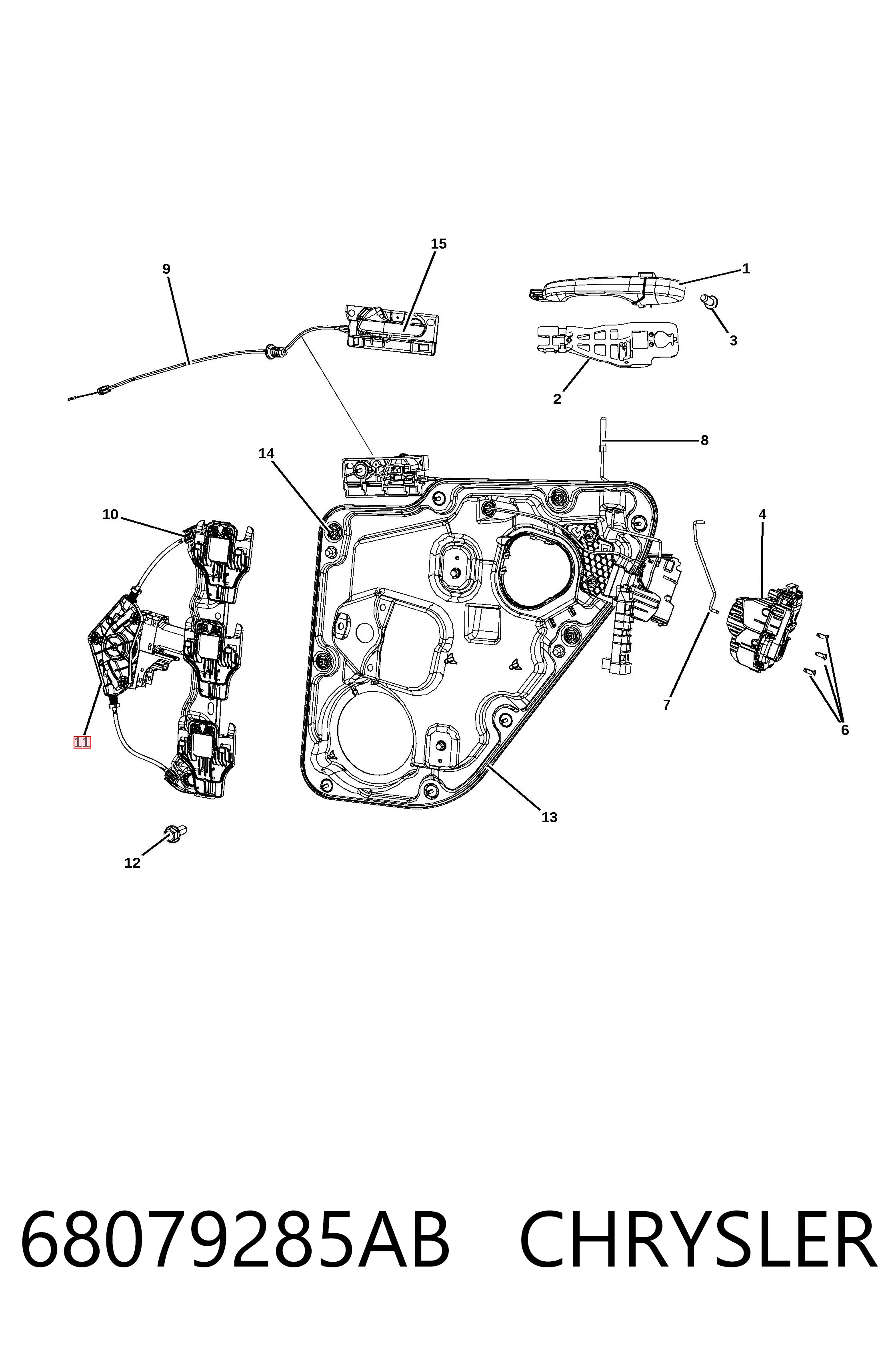68079285AB Chrysler Моторчик склопідйомника двері задніх, лівих