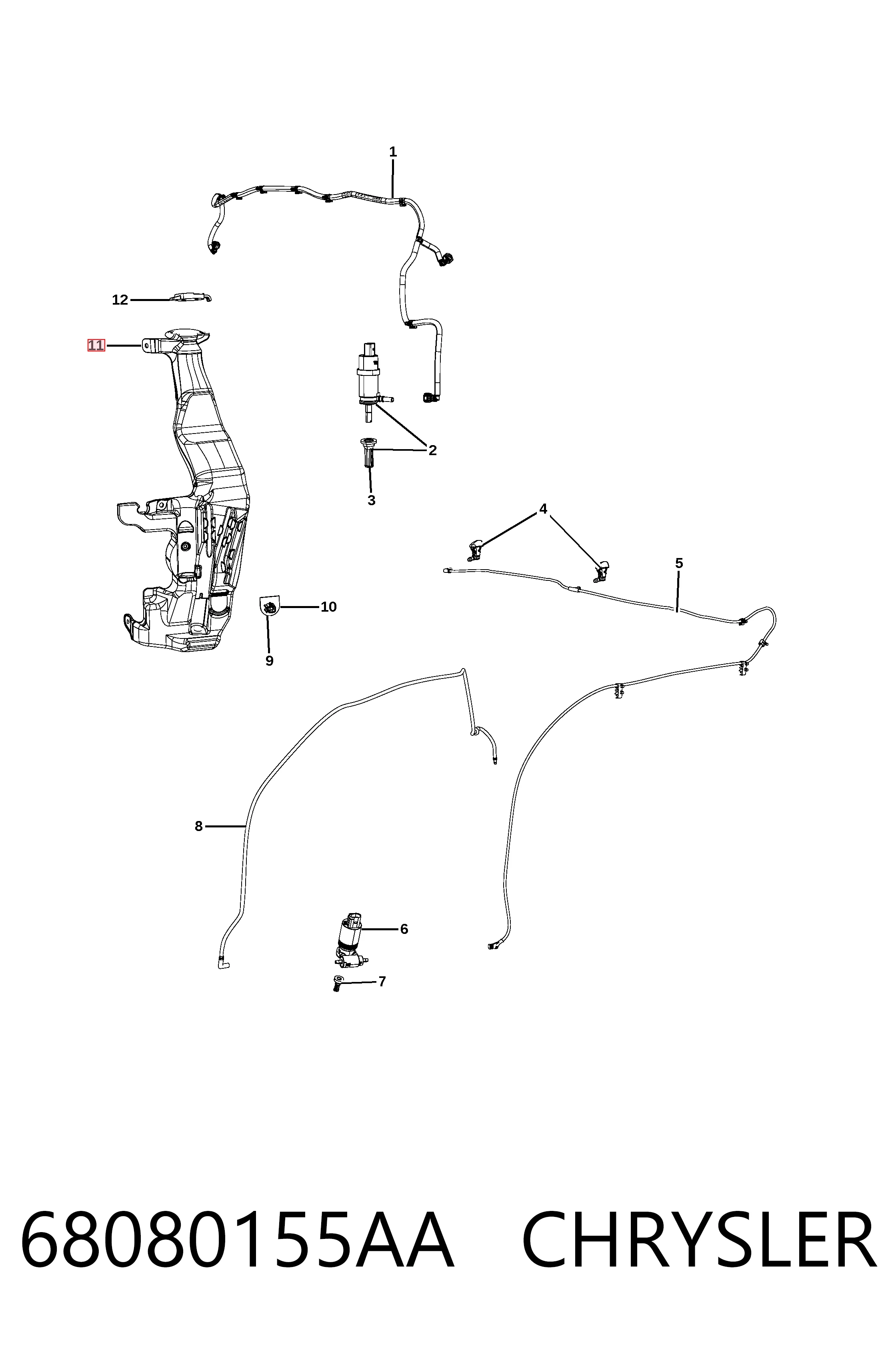 Бачок омивача K57010719AF Fiat/Alfa/Lancia