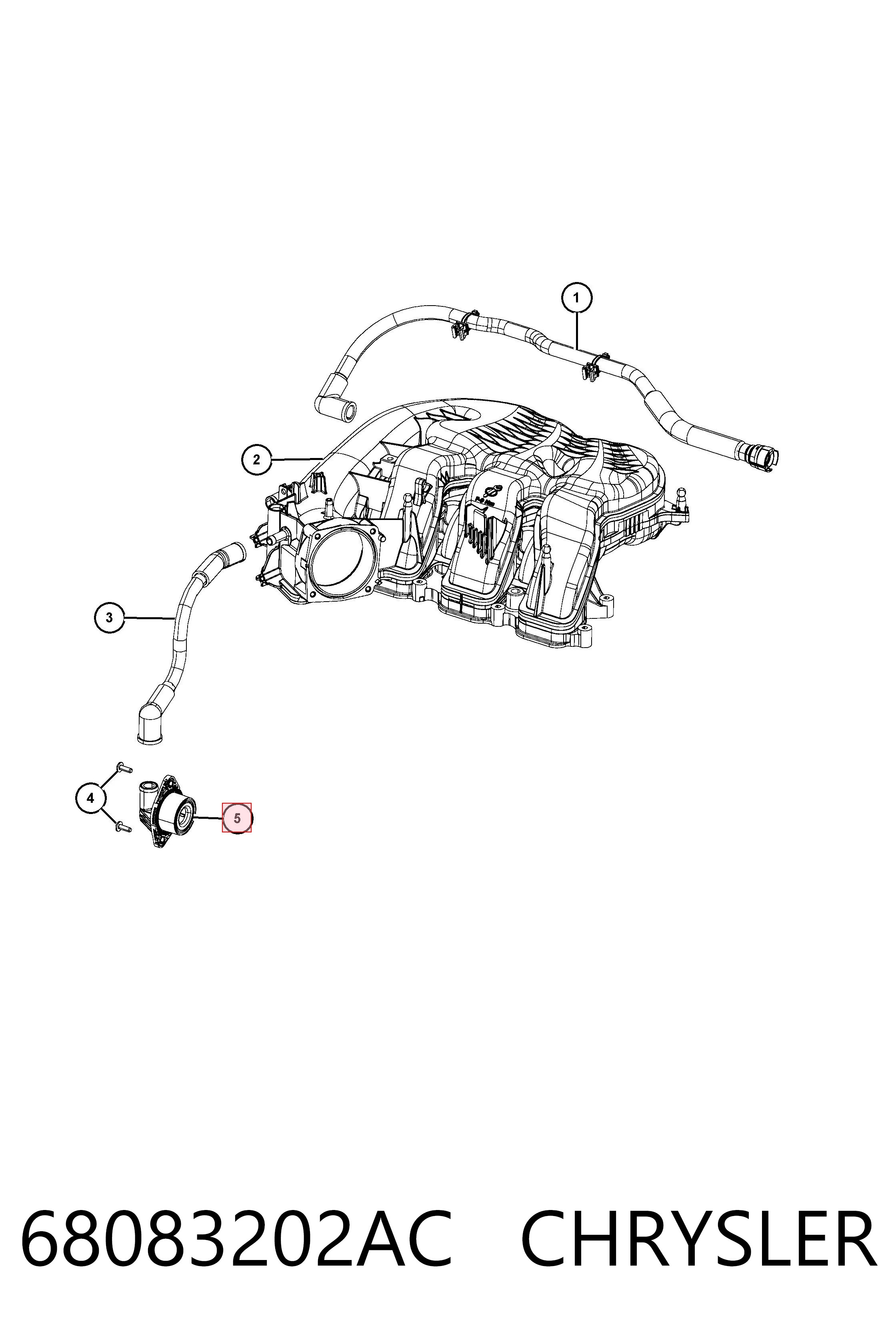 68083202AC Chrysler Клапан PCV (вентиляції картерних газів)