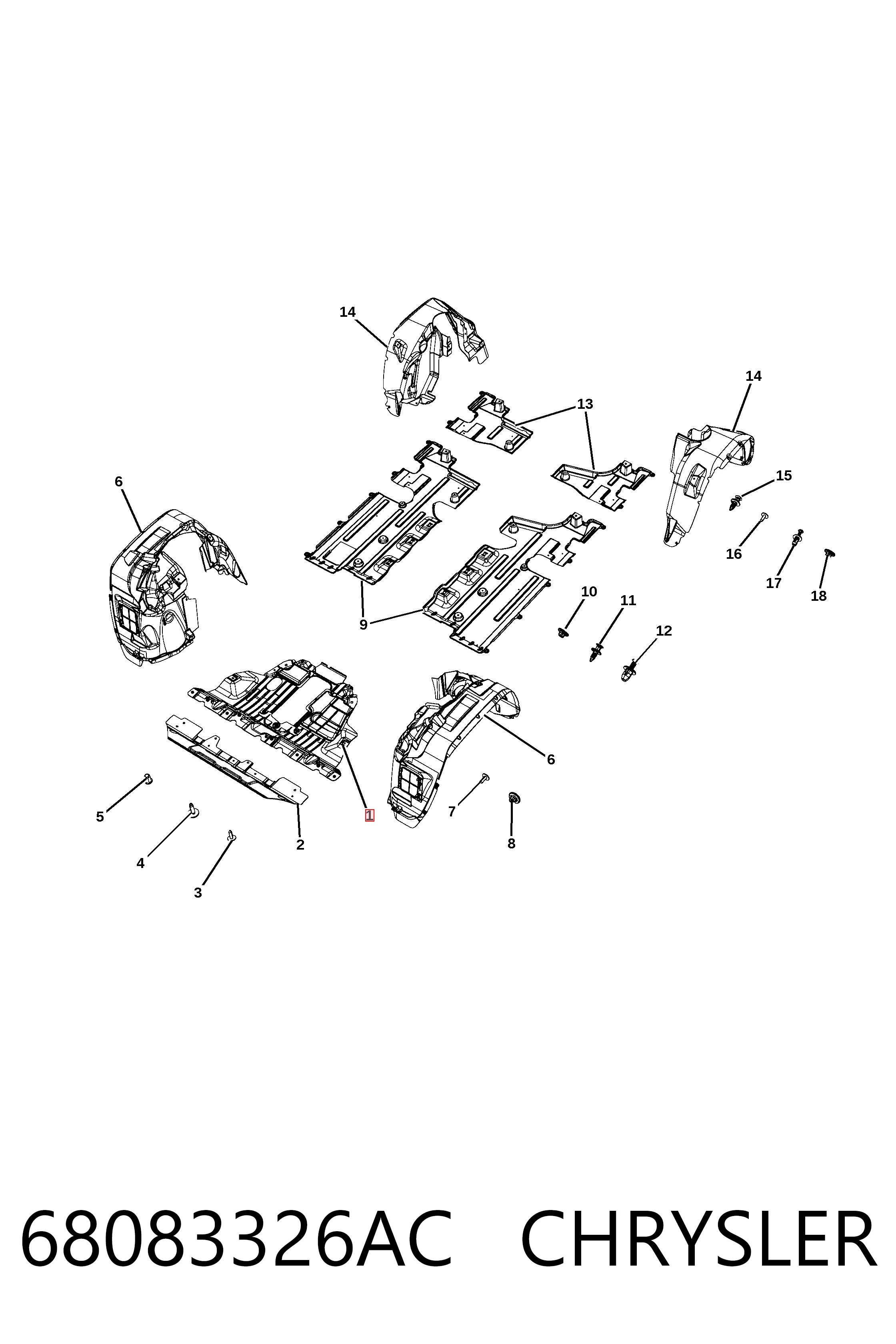 68083326AC Chrysler Захист піддона двигуна
