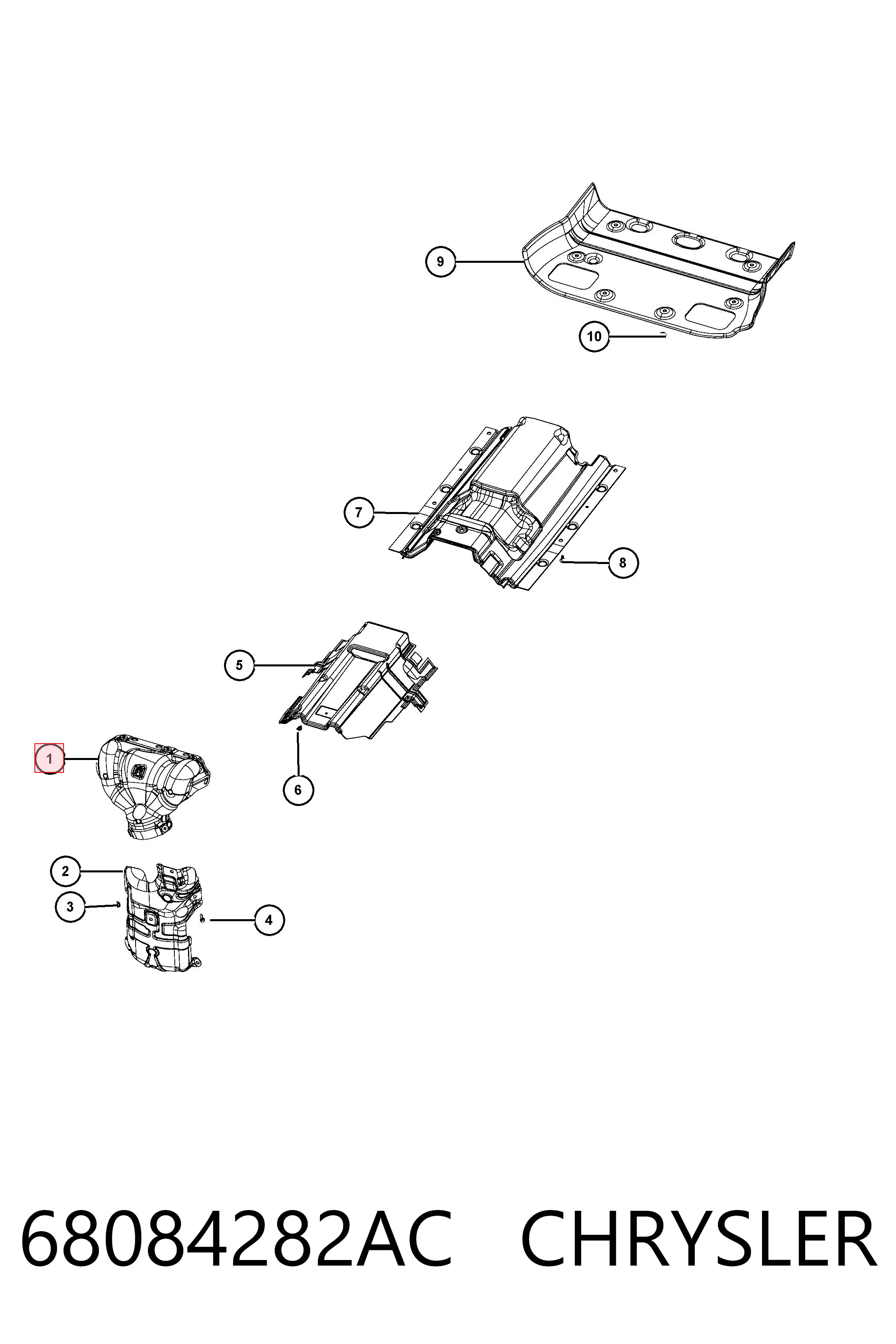 68084282AC Chrysler Кришка випускного колектора