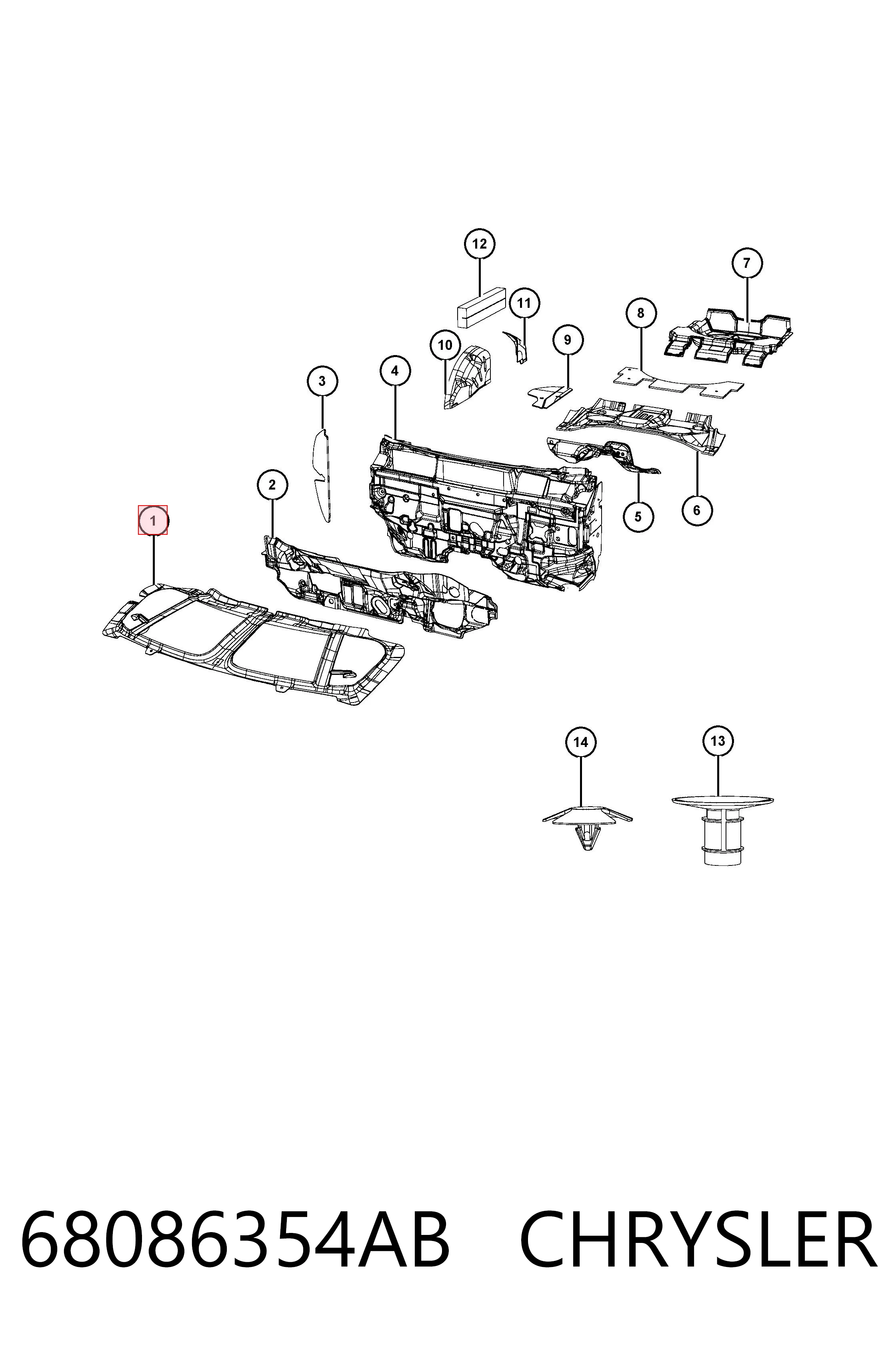 68086354AB Chrysler Утеплювач капота
