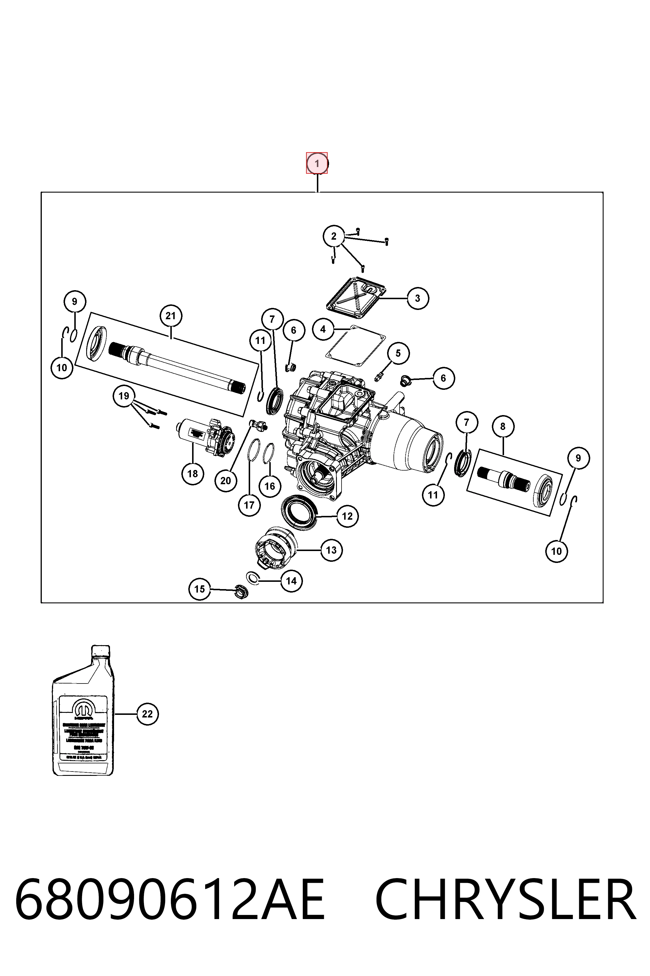 Диференціал задній Fiat/Alfa/Lancia K68306795AB ціна, від 458.47 USD