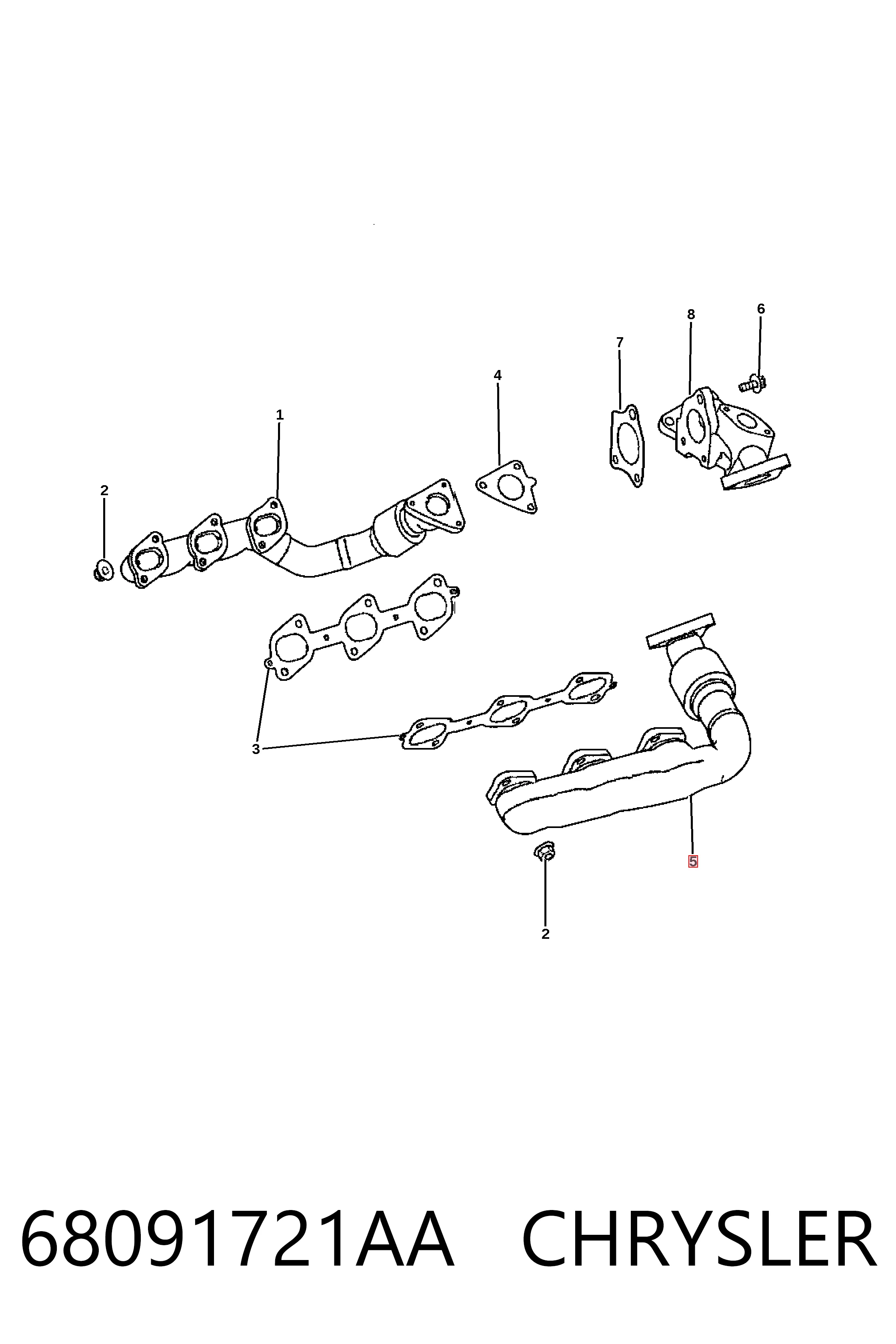 K05175747AA Fiat/Alfa/Lancia Колектор випускний, лівий