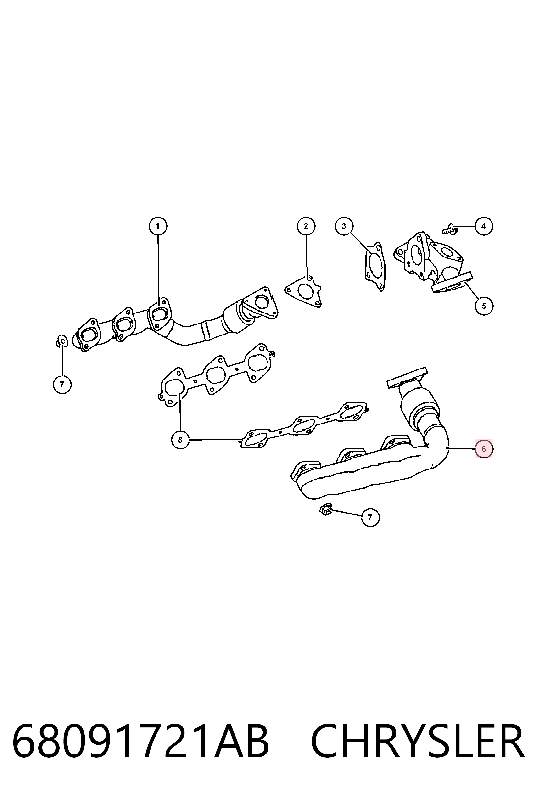 Колектор випускний, лівий Fiat/Alfa/Lancia K05175747AA ціна, від 121.10 USD