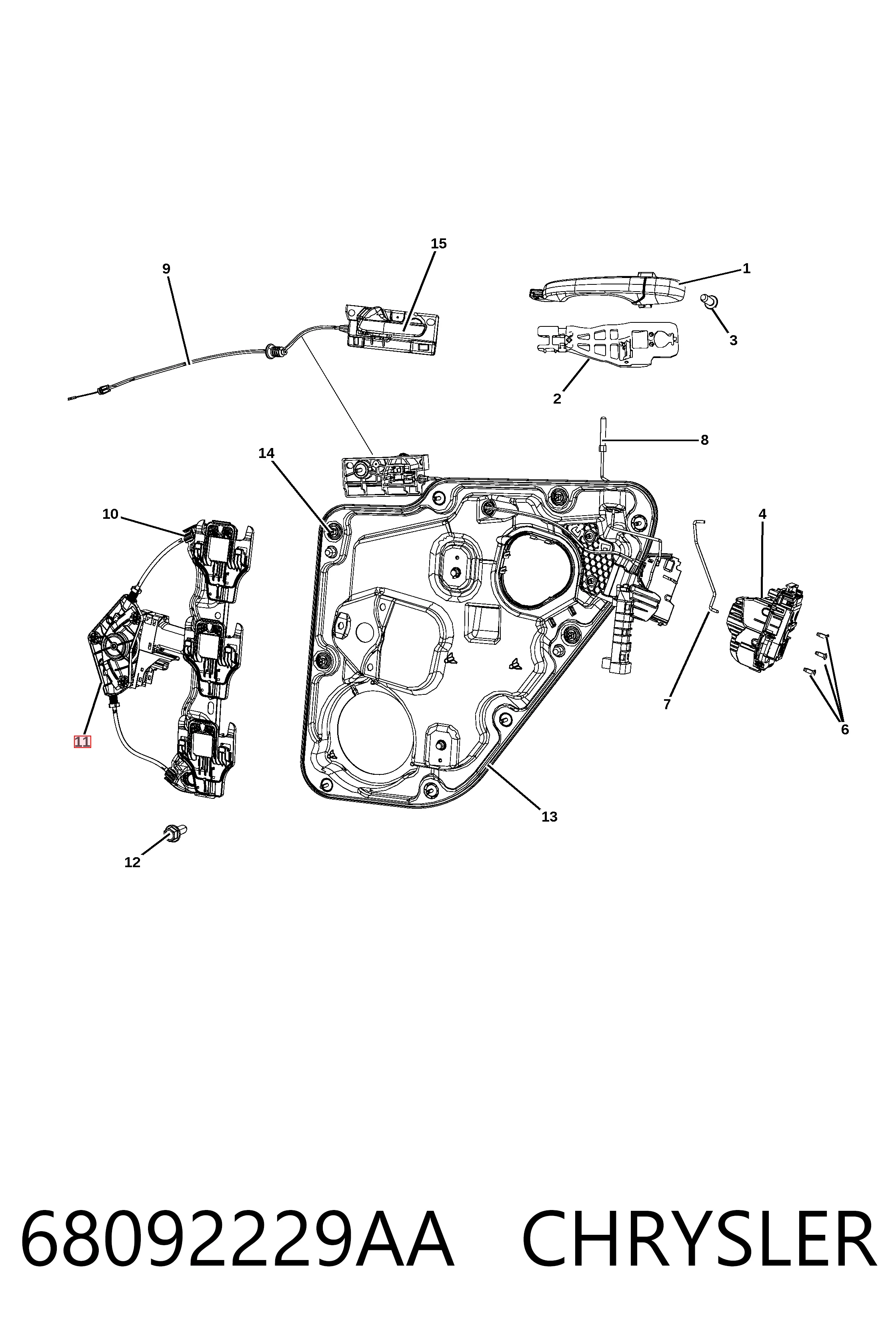 Купити K68079285AB Fiat/Alfa/Lancia Двигун стеклопод'емника двері задньої, лівої