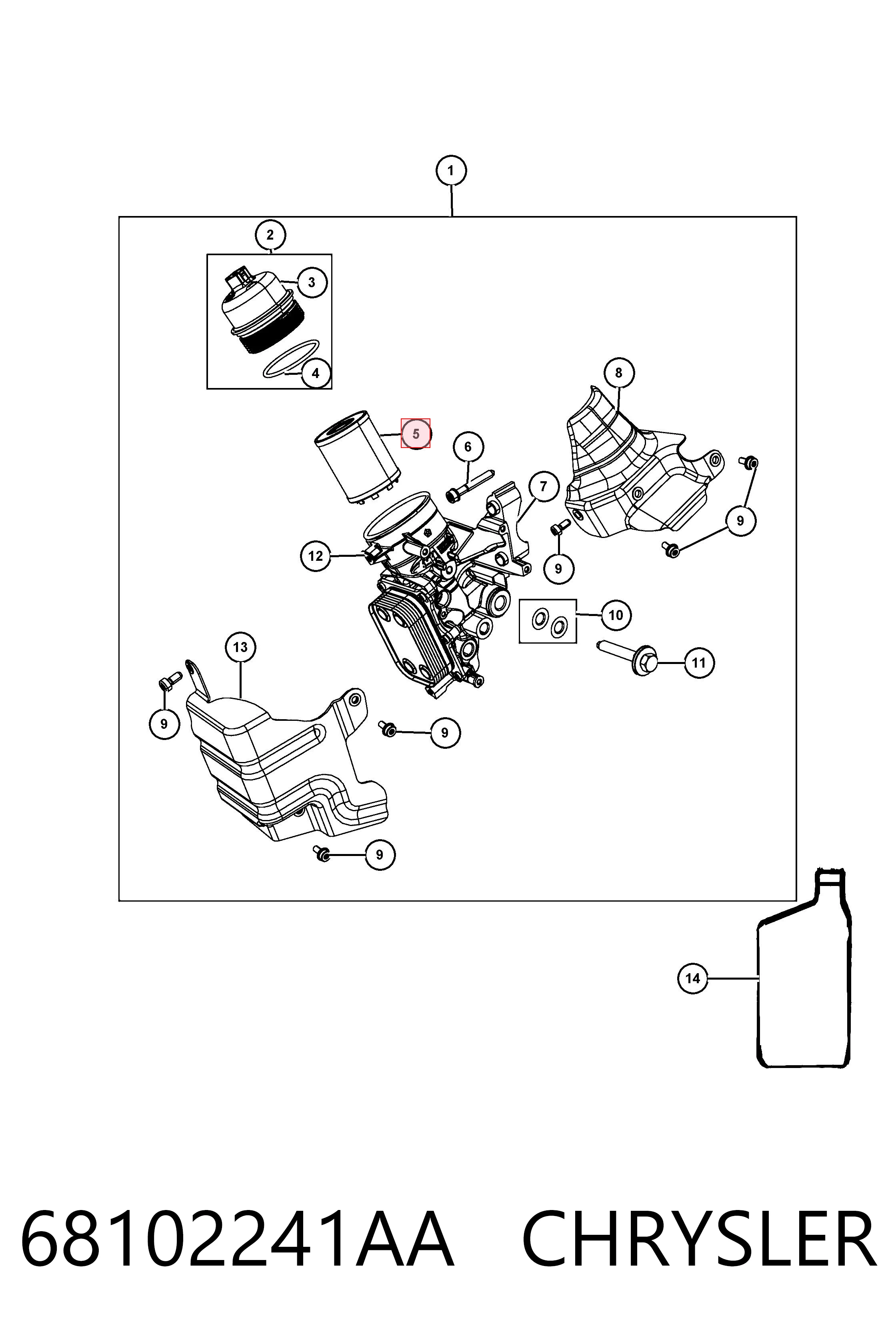 68102241AA Chrysler Фільтр масла