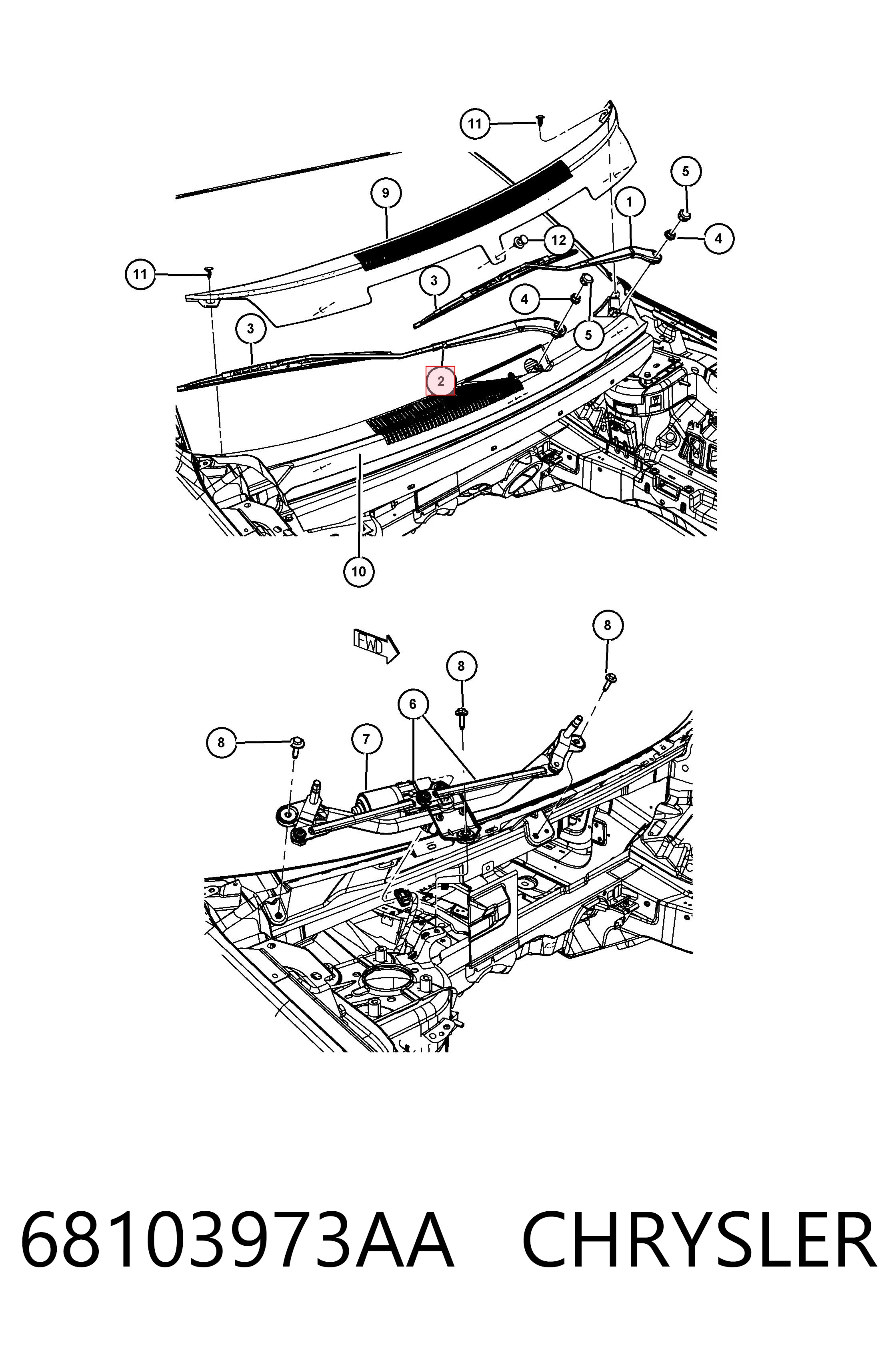 68103973AA Chrysler Ричаг двірника