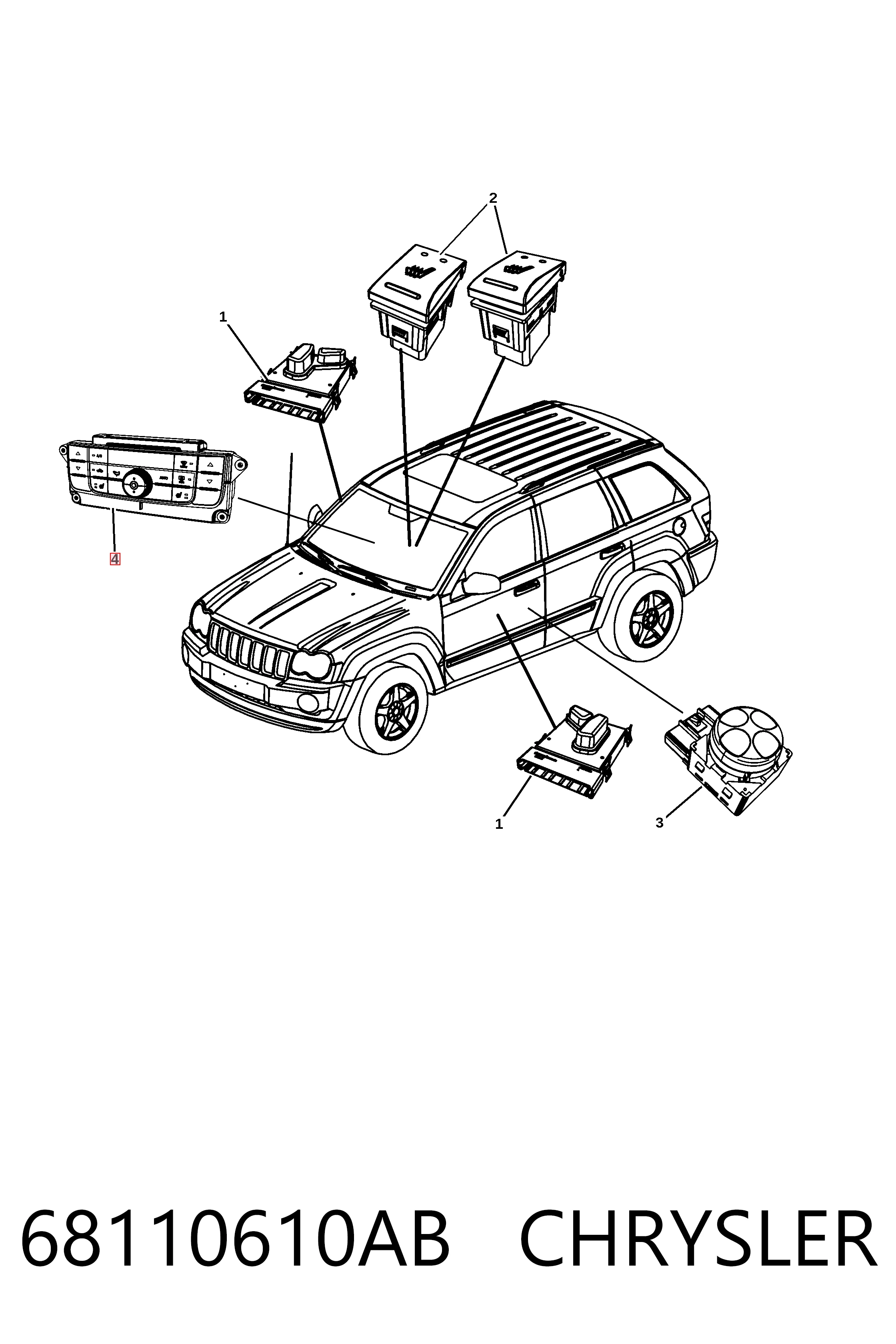 K68110610AA Fiat/Alfa/Lancia Блок управління клімат-контролем