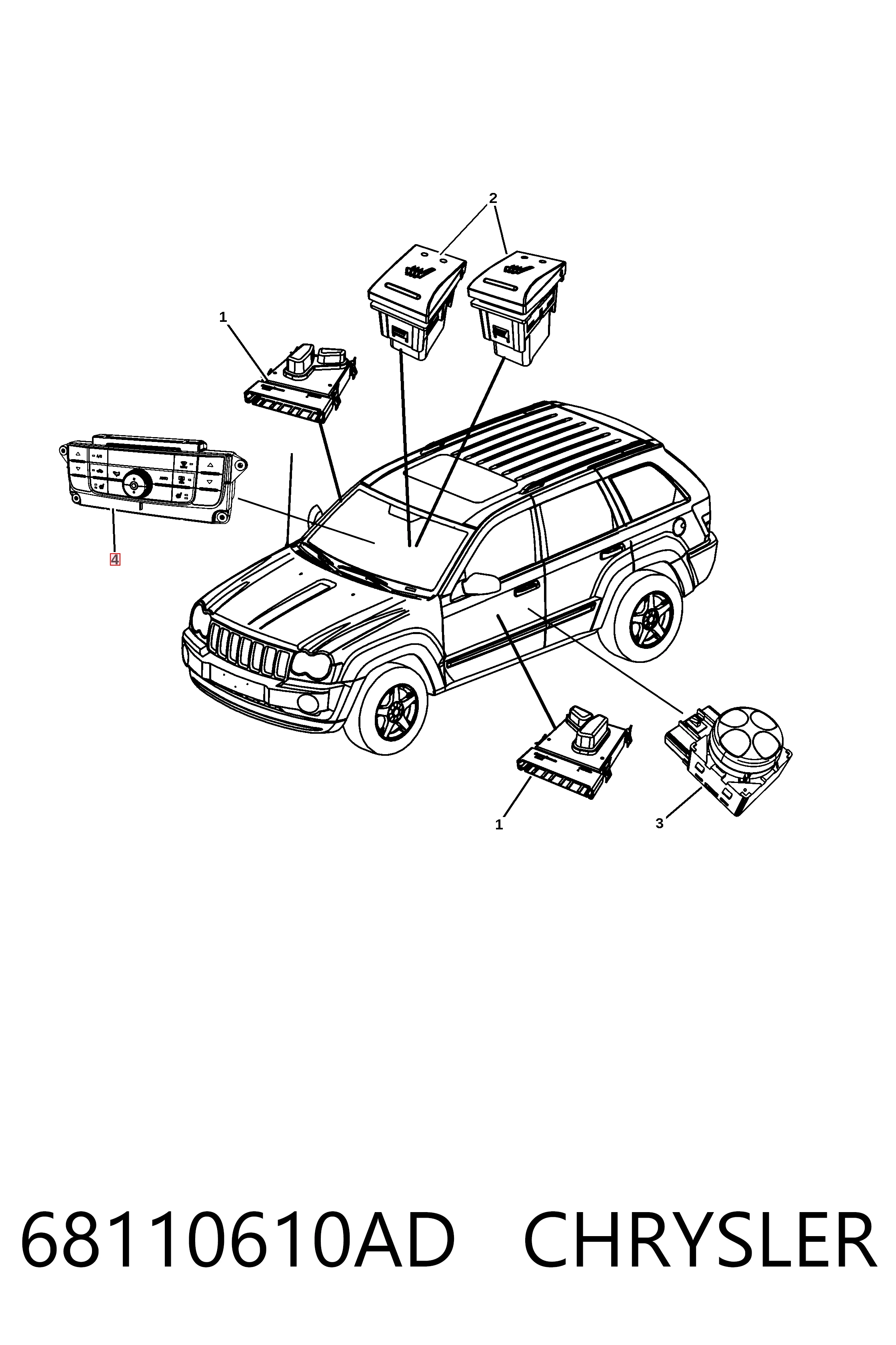Купити K68110610AA Fiat/Alfa/Lancia Модуль керування (ЕБУ) клімат-контролем