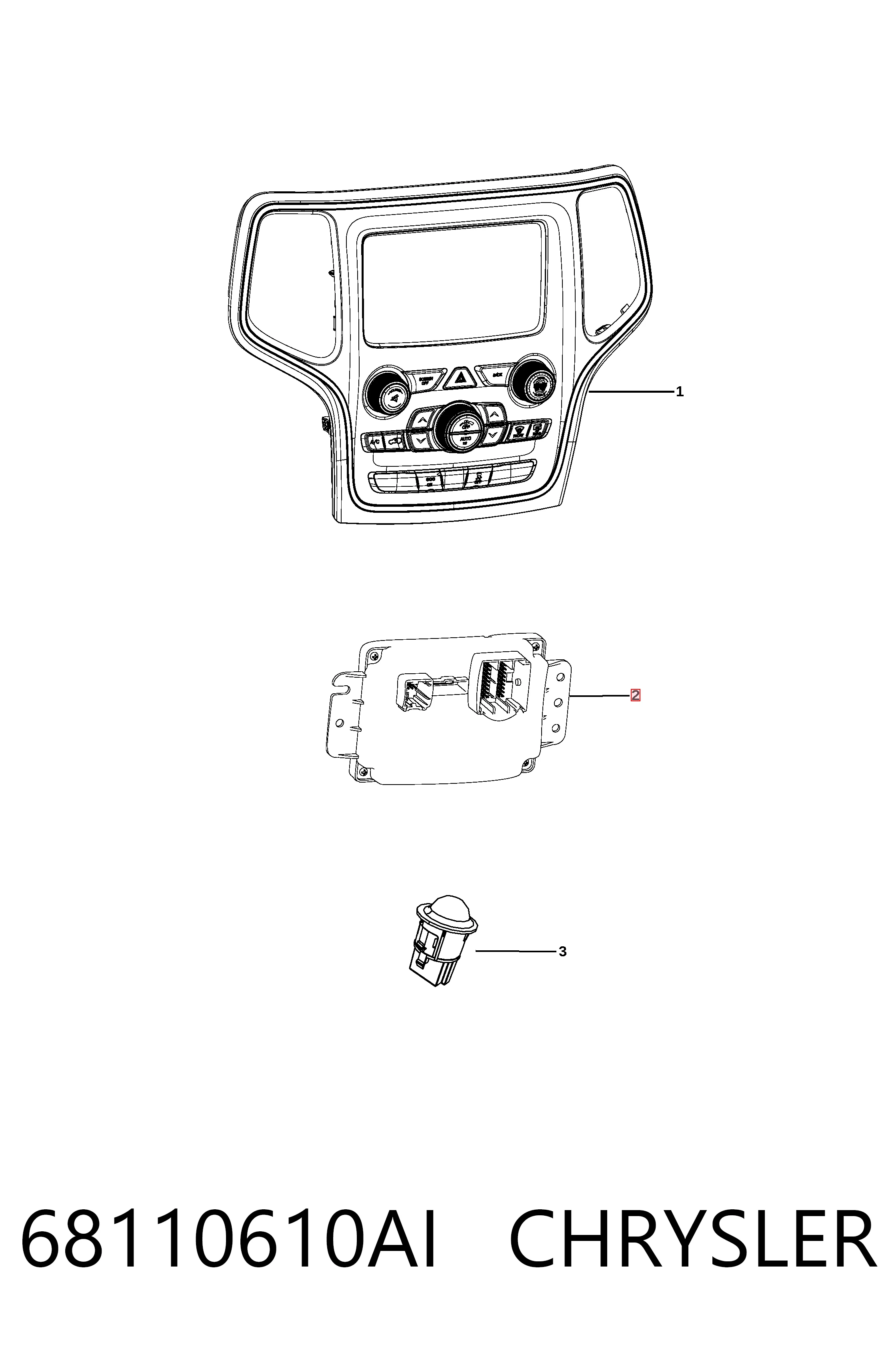 Купити K68110610AA Fiat/Alfa/Lancia Модуль керування (ЕБУ) клімат-контролем