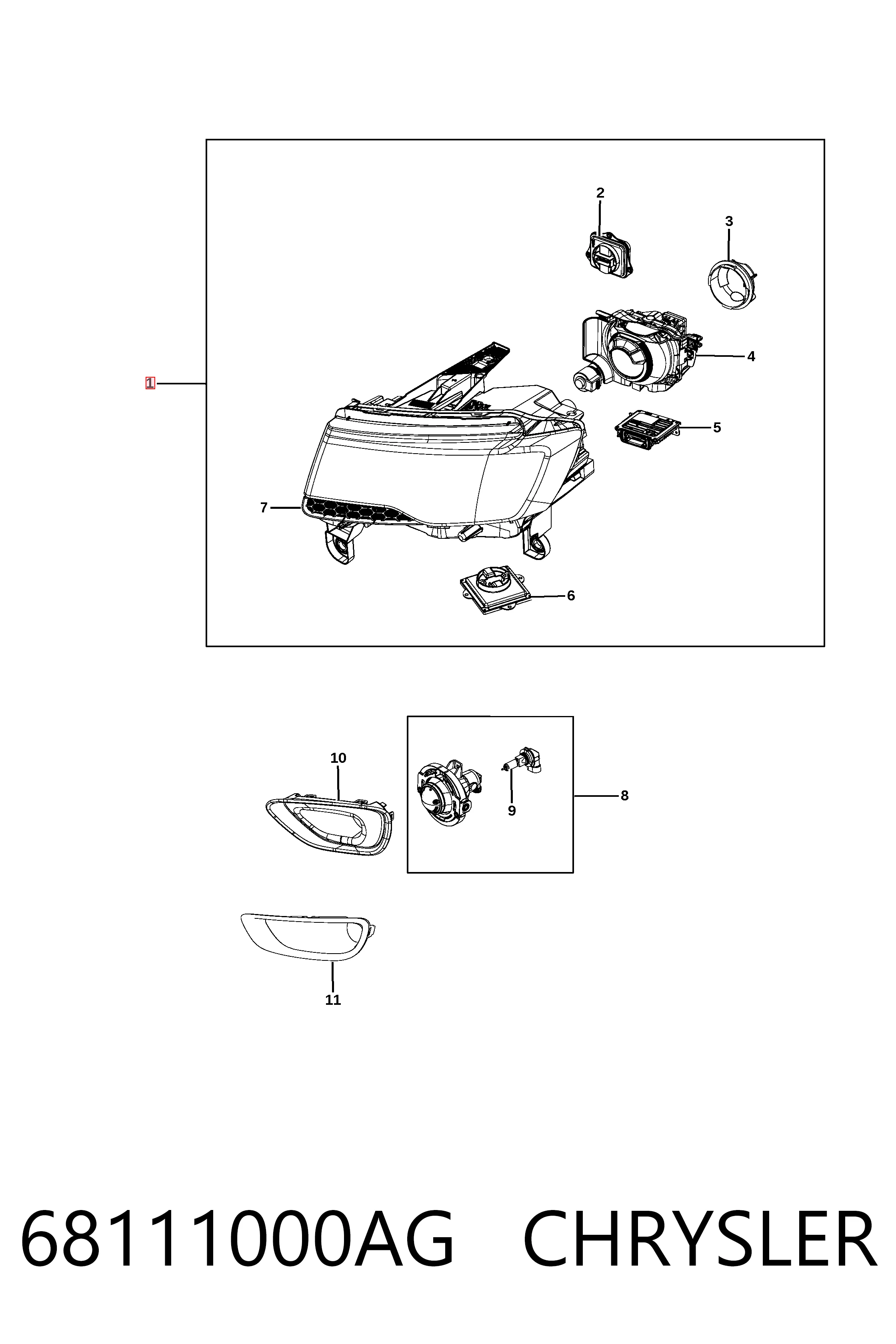 Купити K68111000AM Fiat/Alfa/Lancia Права блок фара