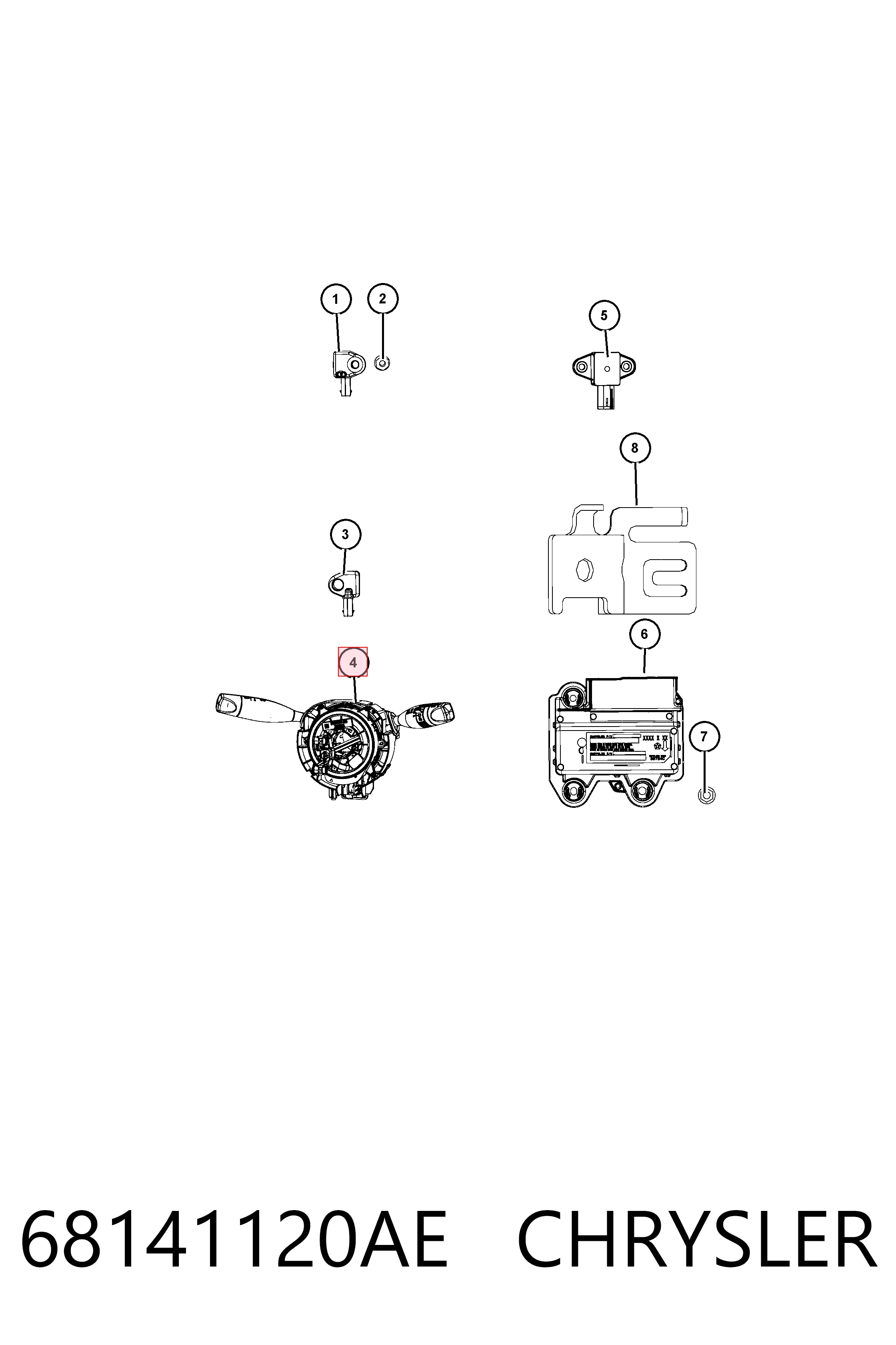 Купити K68141120AF Fiat/Alfa/Lancia Підрульовий перемикач