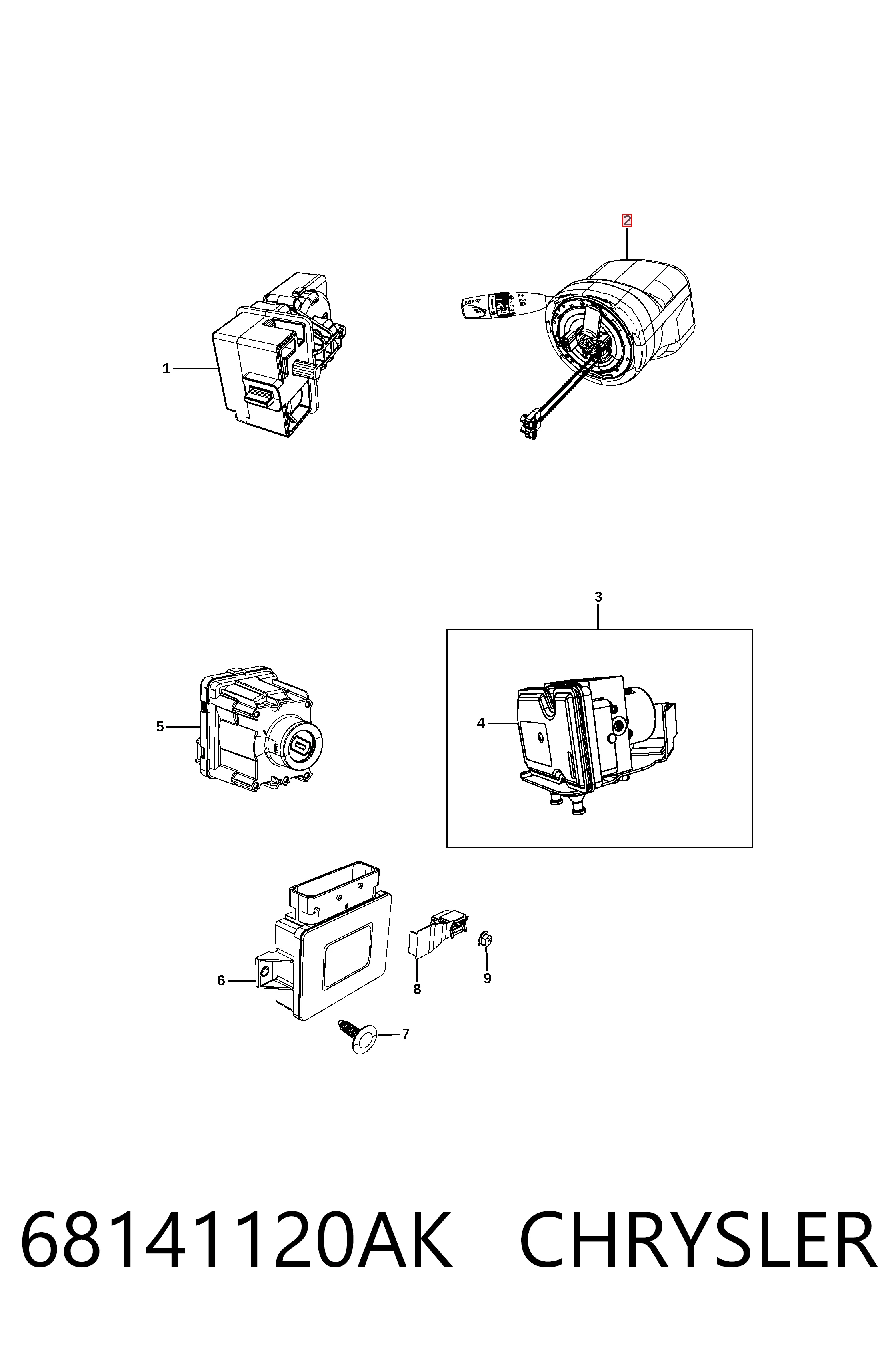 Підрульовий перемикач K68141120AF Fiat/Alfa/Lancia