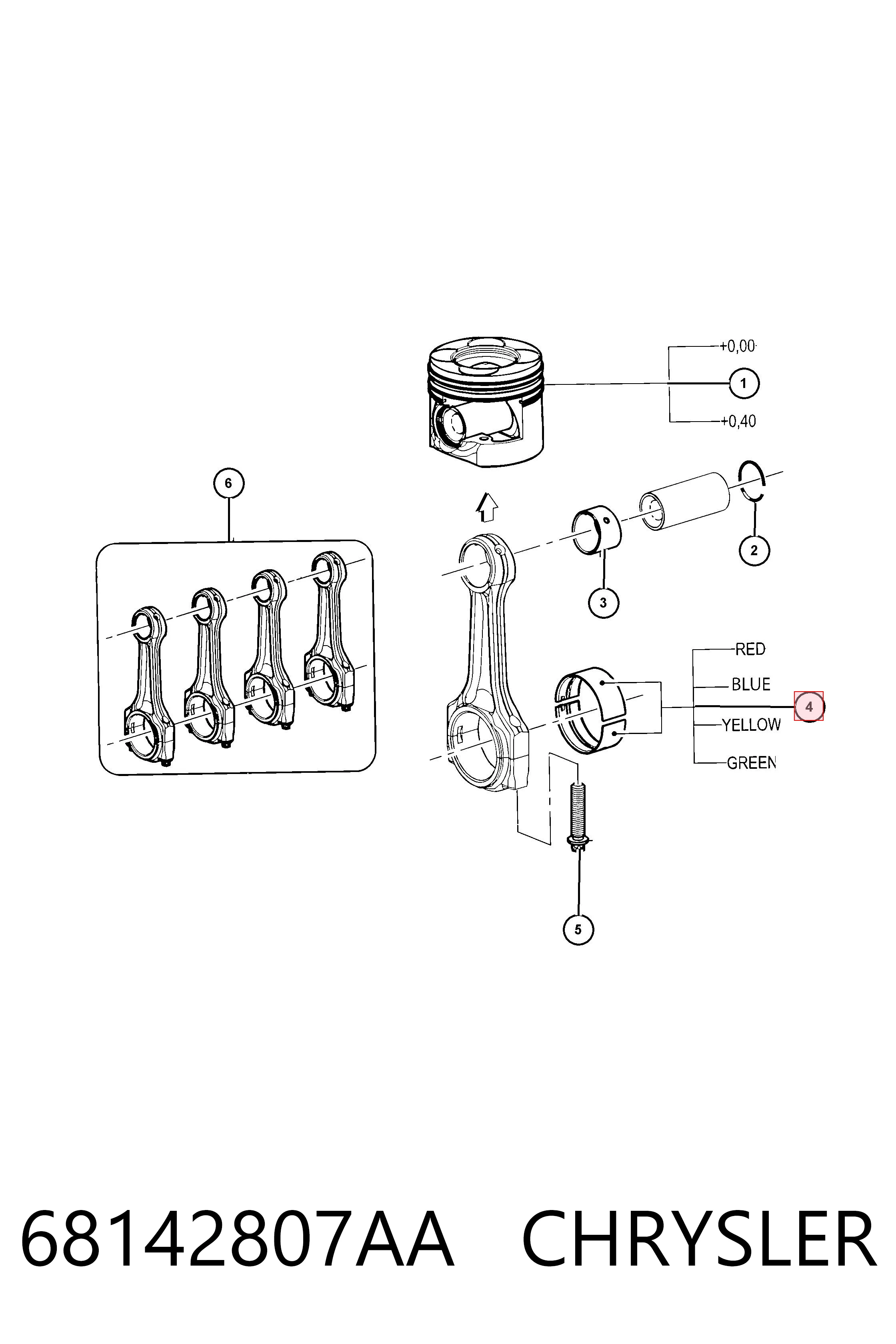 K68142807AA Fiat/Alfa/Lancia Підшипник шатуна