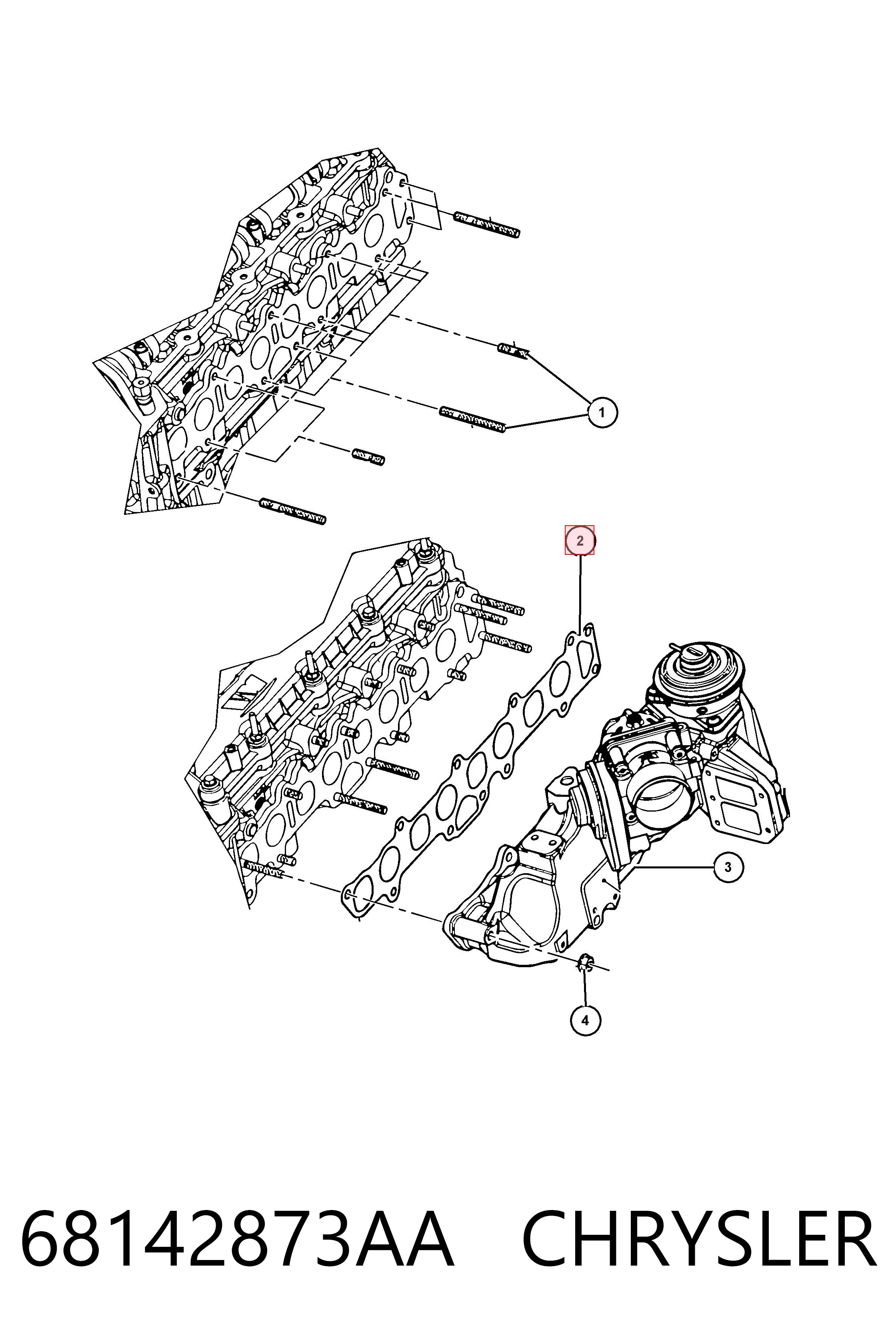 68142873AA Chrysler Прокладка впускного колектора