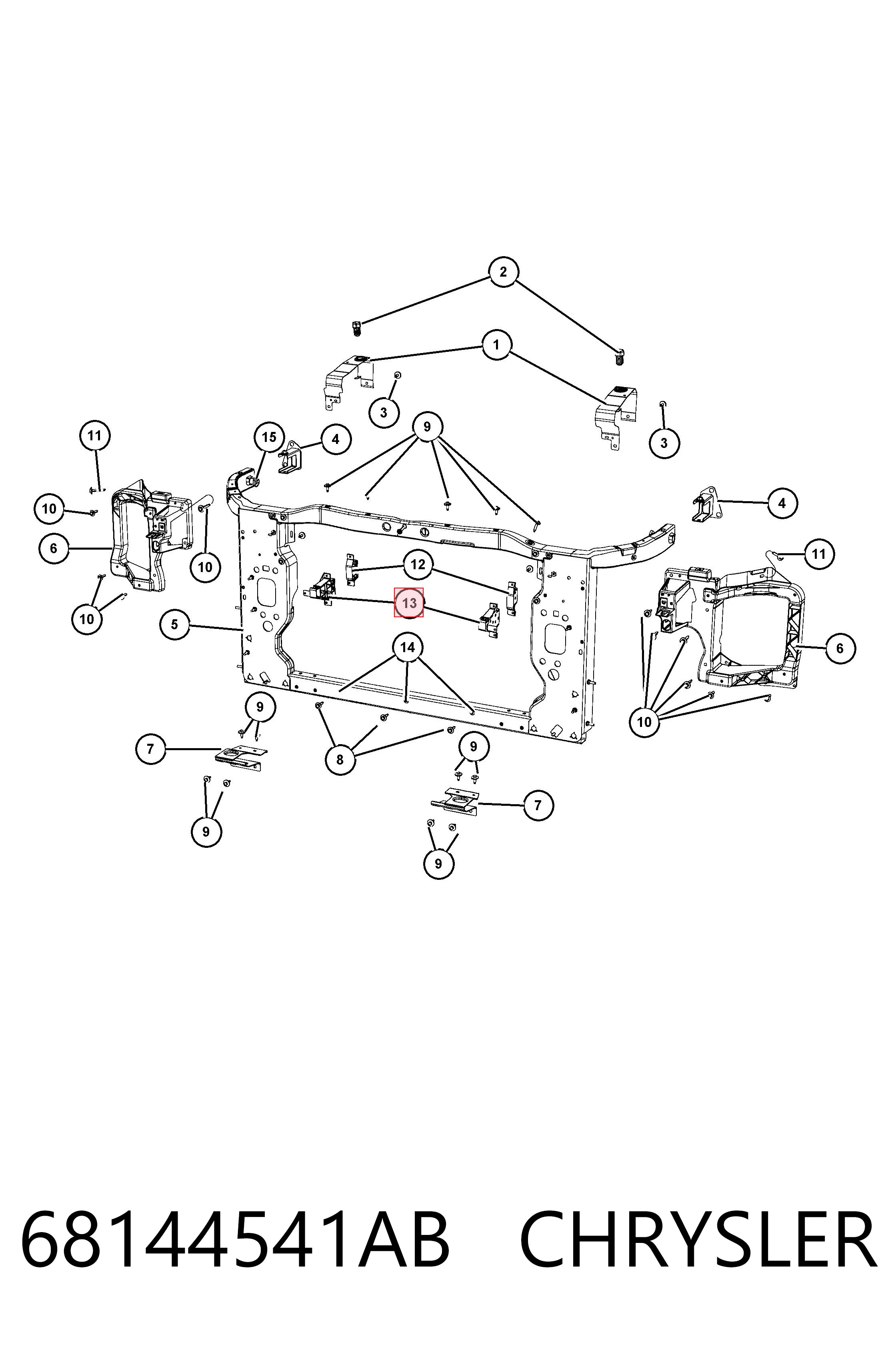 JCH371439AL Rhino Кронштейн радіатора лівий