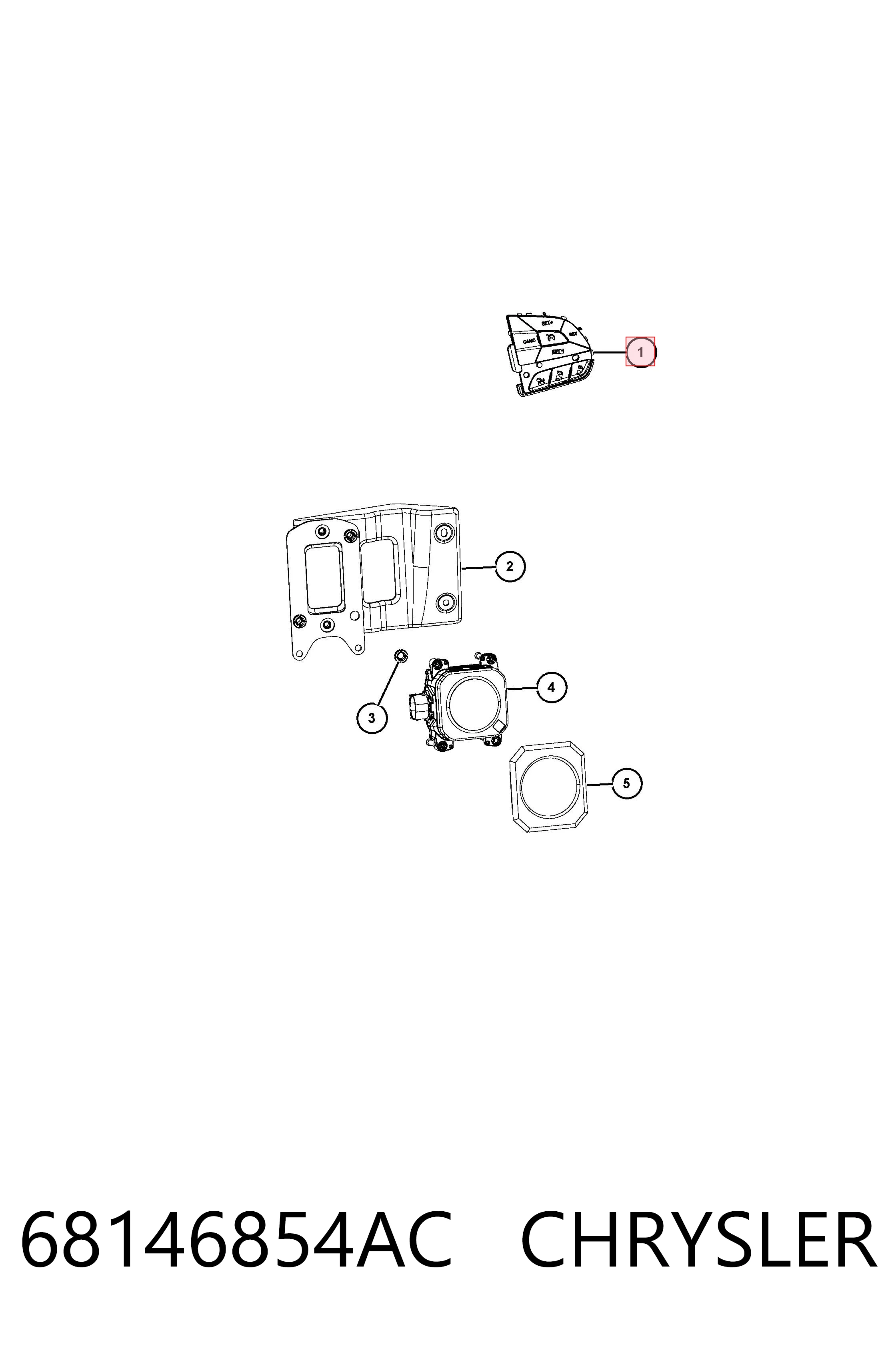 68146854AC Chrysler Блок кнопкових перемикачів кермового колеса